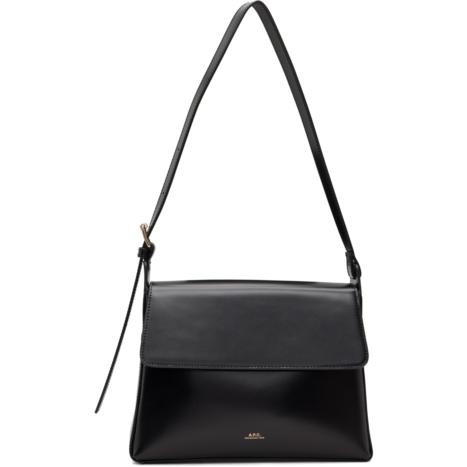 A.P.C. Black Virginie Flap Bag