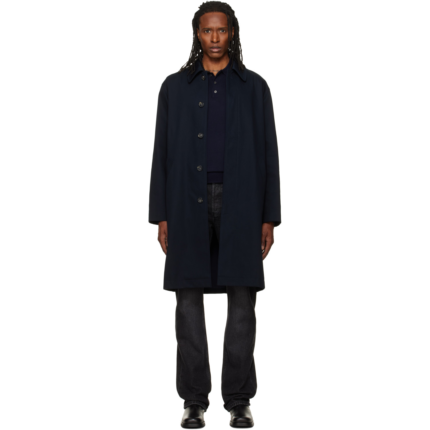 A.P.C. Navy Urban Mac Coat