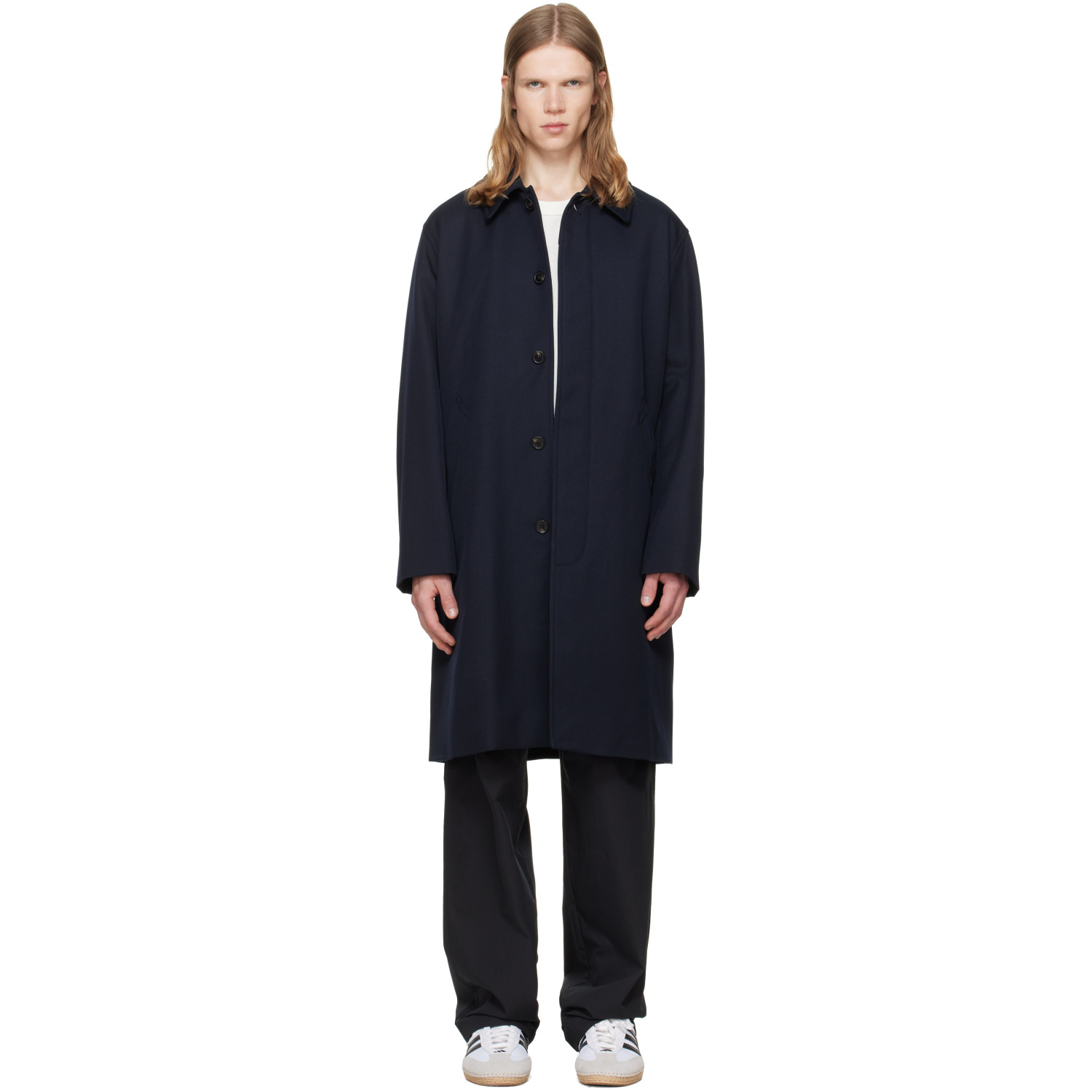 A.P.C. Navy Hugo Mac Coat