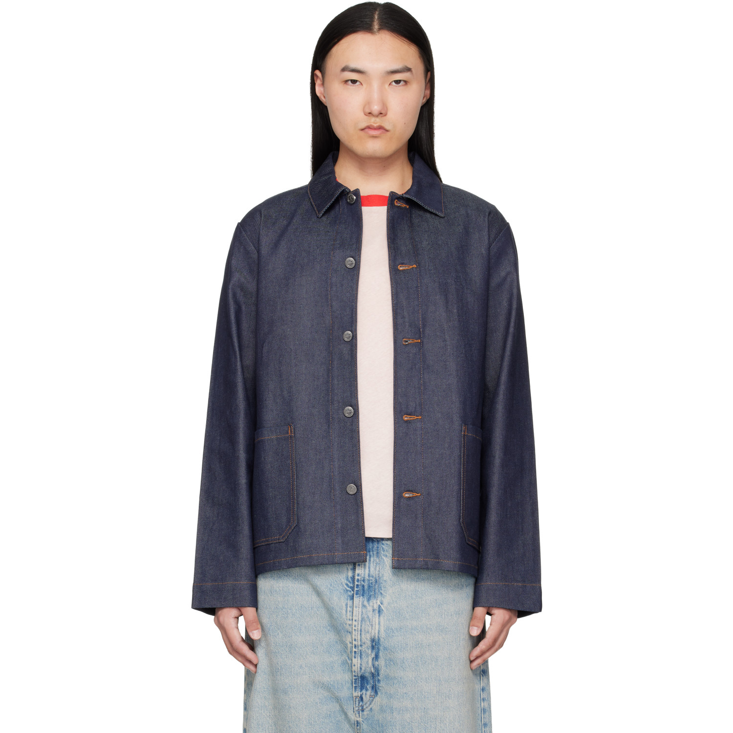 A.P.C. Indigo Kerlouan Logo Denim Jacket