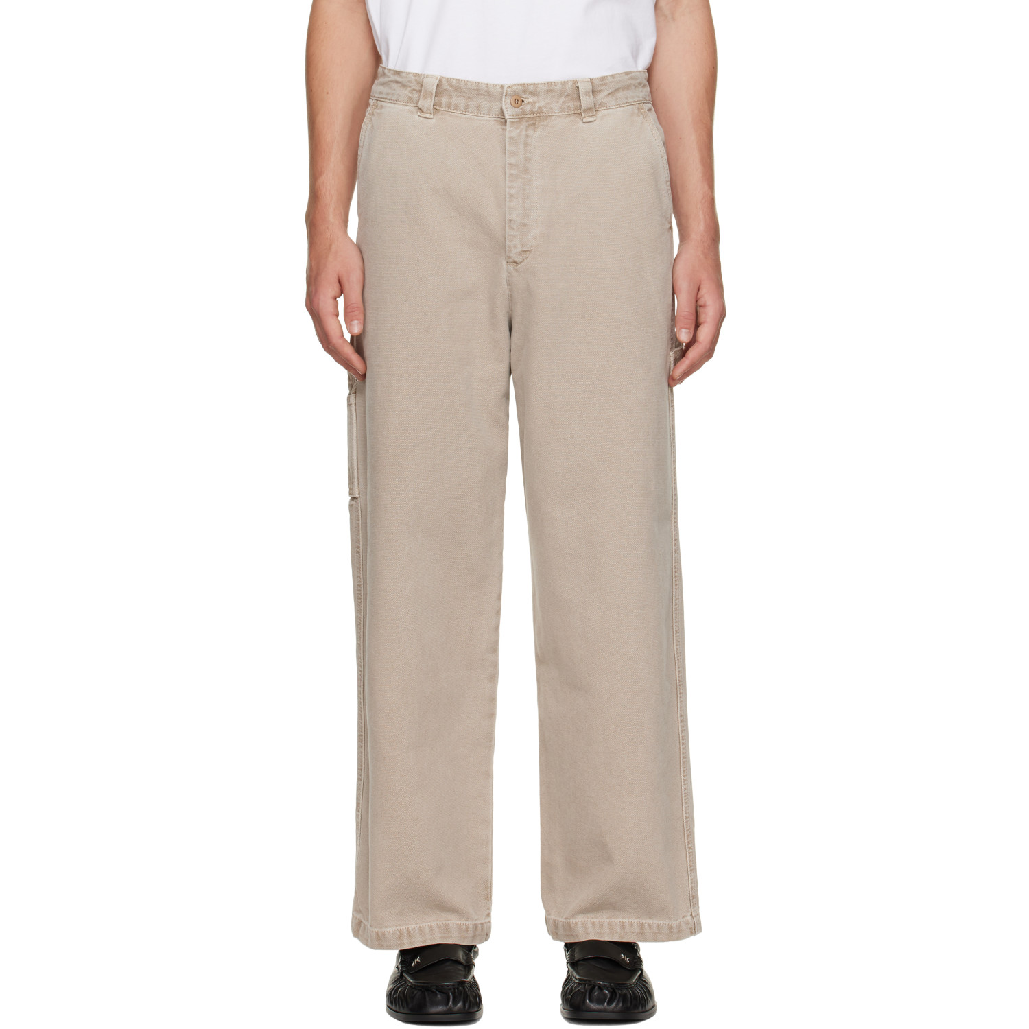 A.P.C. Beige Canvas Carpenter Trousers