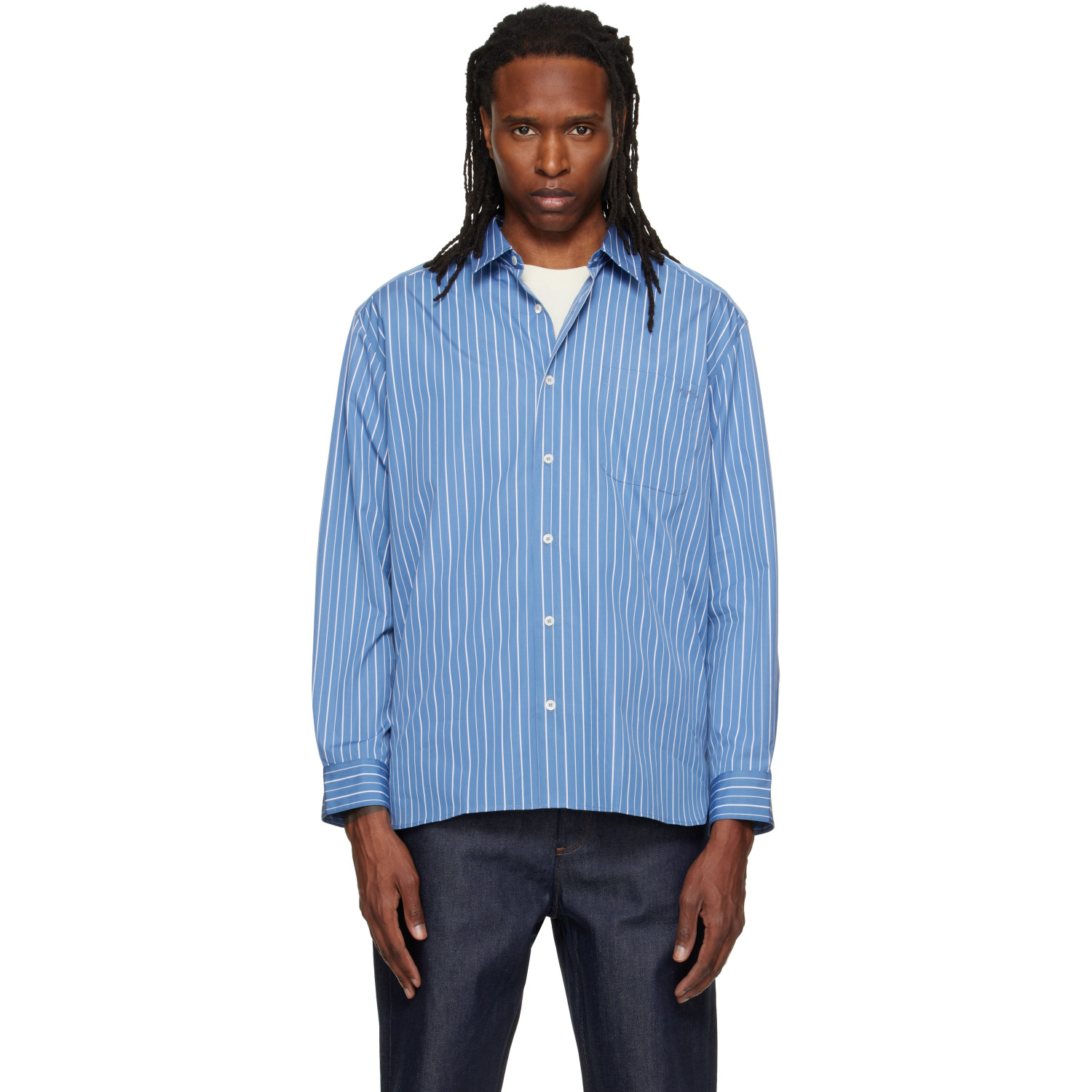 A.P.C. Blue Malo Logo Shirt