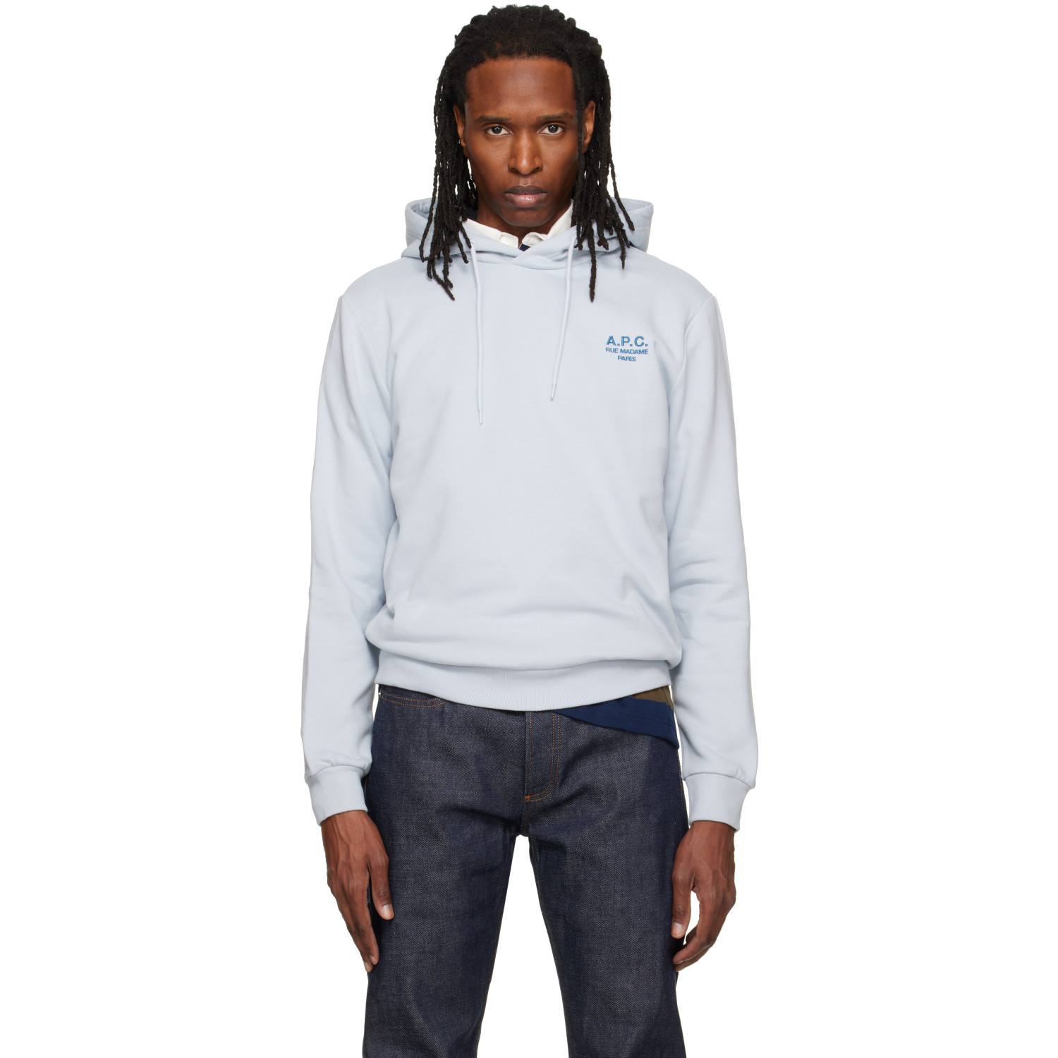 A.P.C. Blue Standard 'Rue Madame' Hoodie