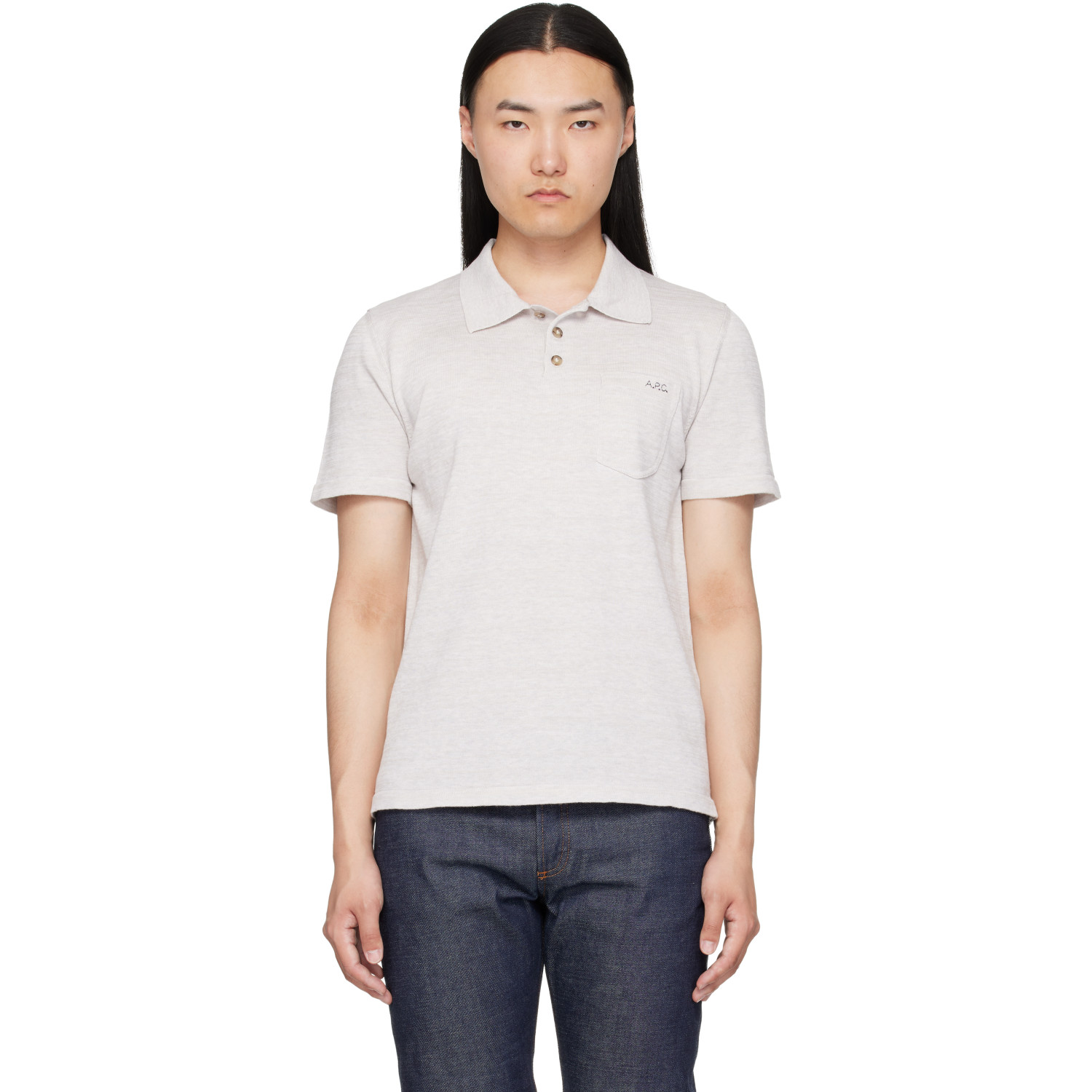 A.P.C. Gray Gide Polo