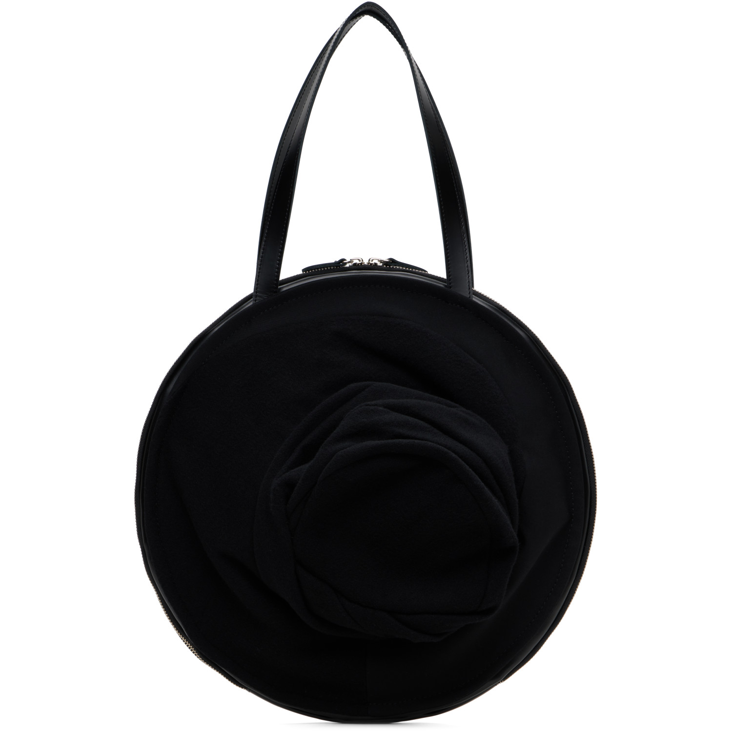 Junya Watanabe Black Smooth Wool & Leather Bag