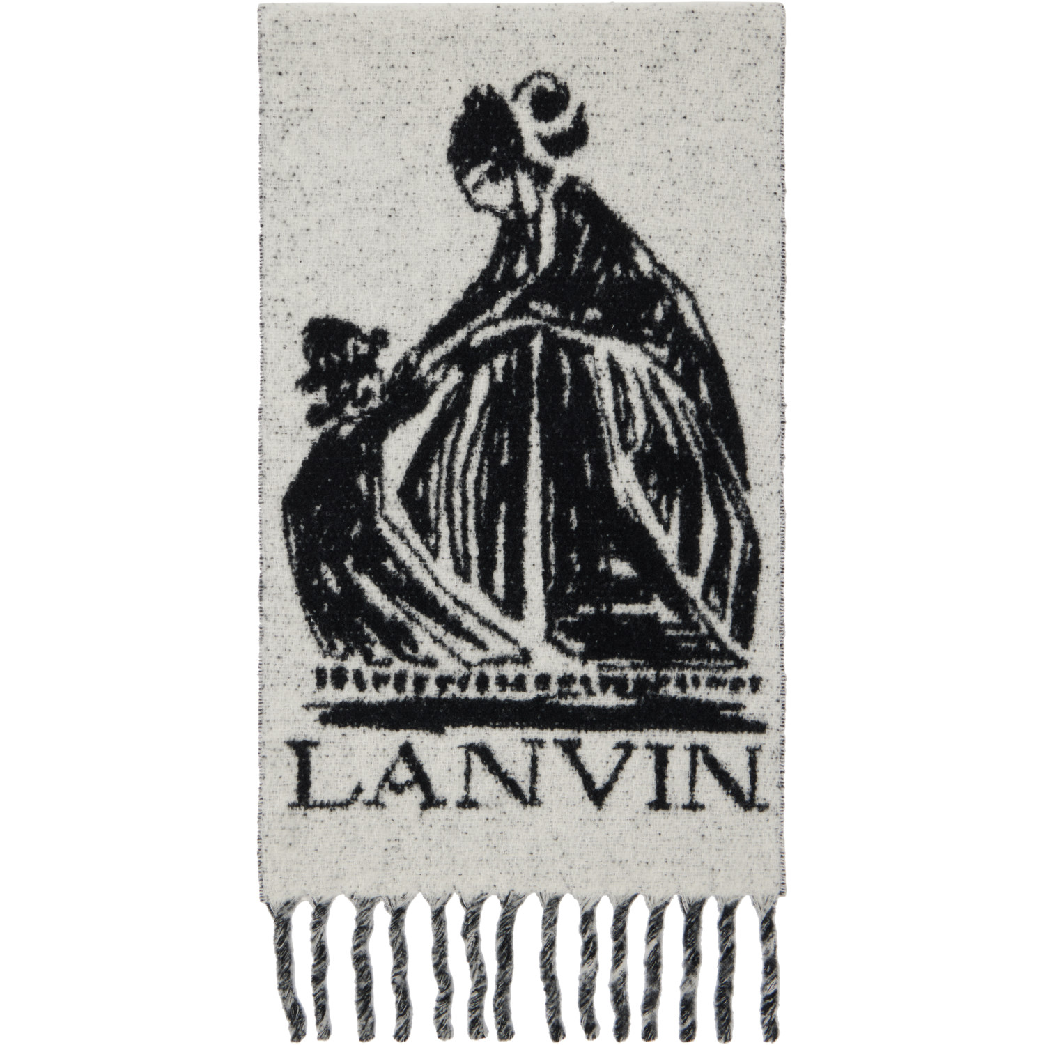 Lanvin Black & Gray Mother & Daughter Wool Scarf