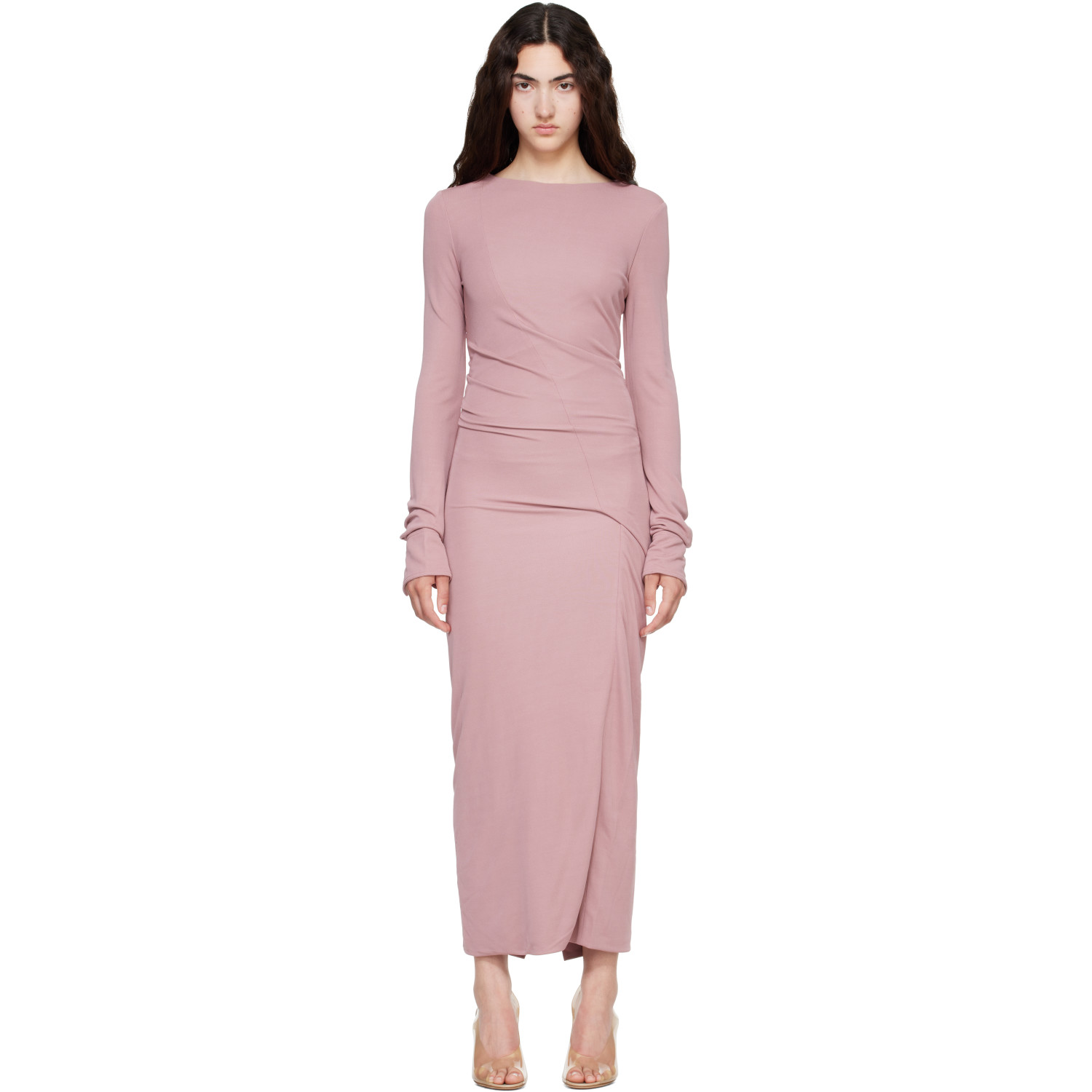 Lanvin Pink Draped Maxi Dress
