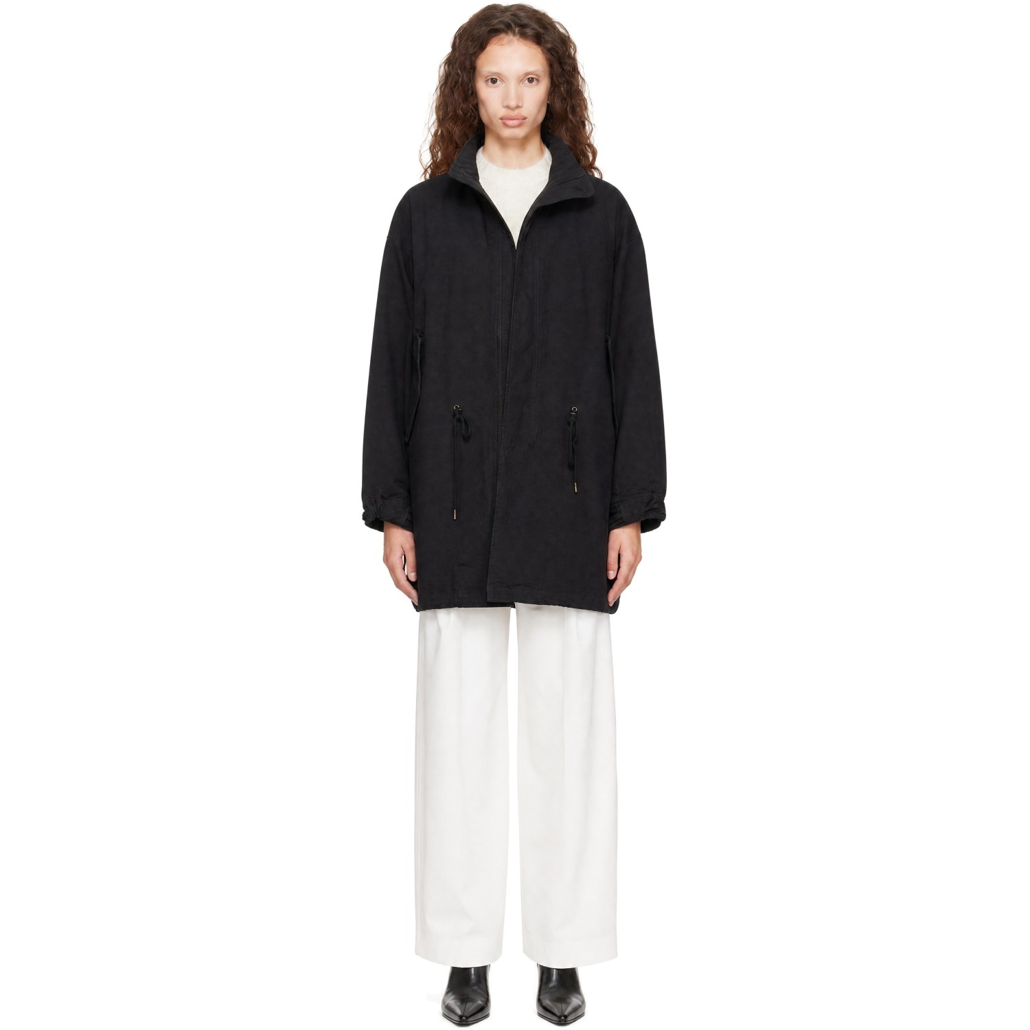 Coor Black Garment Dyed Fishtail Parka