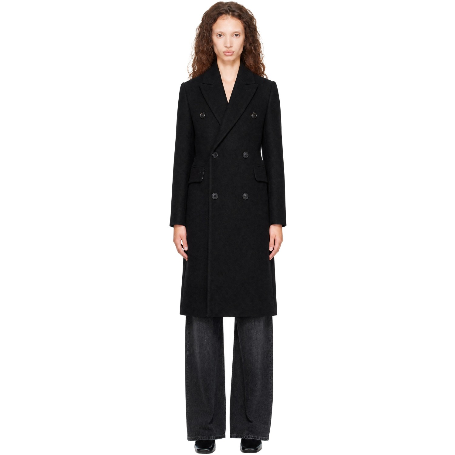 Coor Black Over Size Double Coat