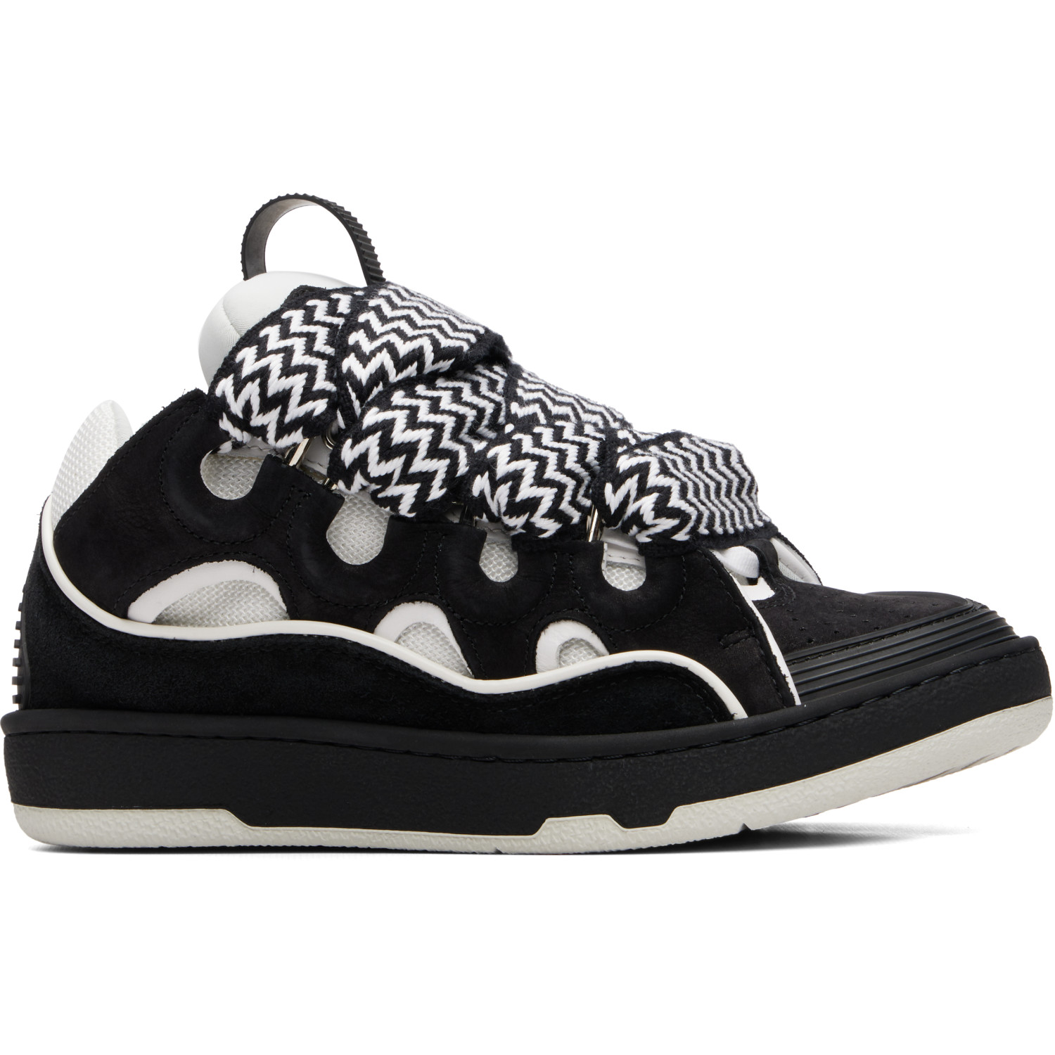 Lanvin Black & White Bicolor Curb Sneakers