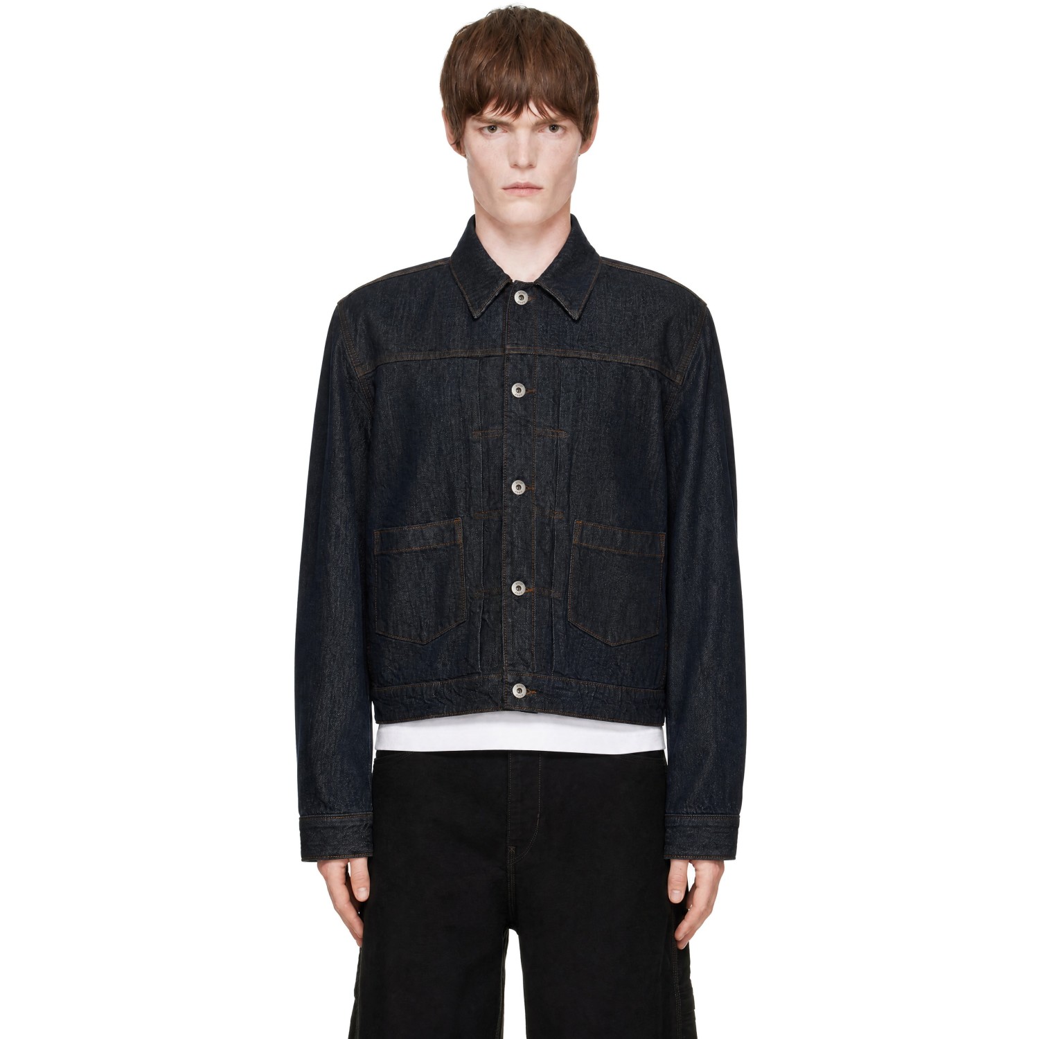 COOR Navy Type 2 Dirty Washed Denim Trucker Jacket