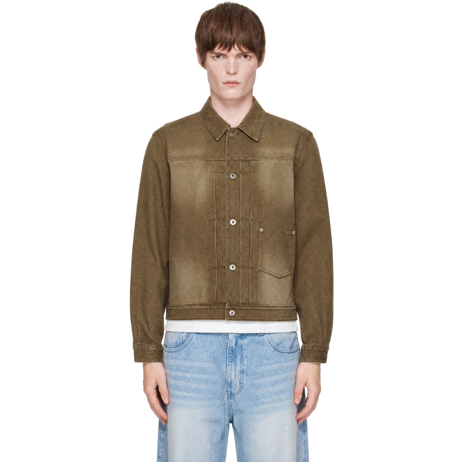 COOR Brown Type 1 Rib Texture Trucker Jacket