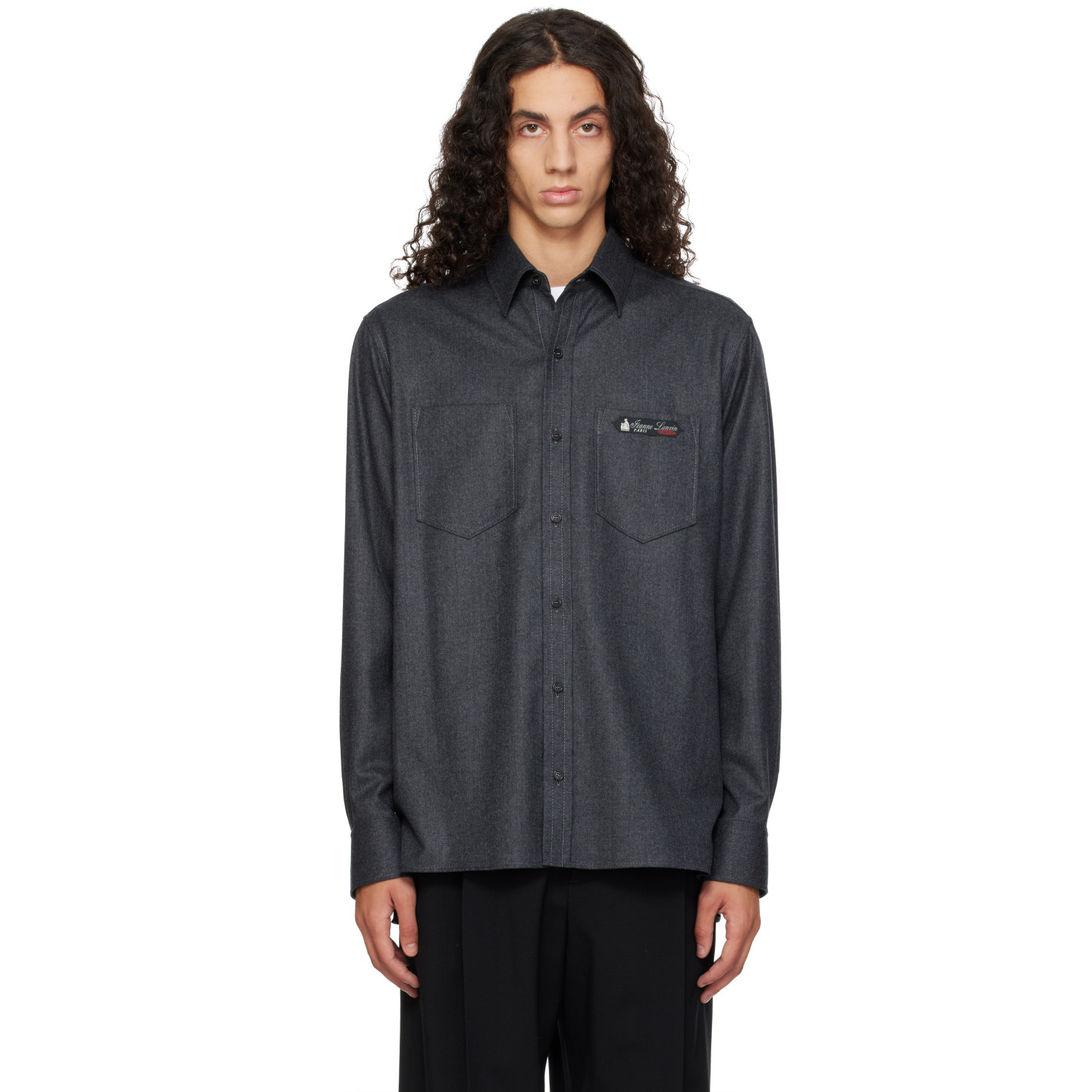 Lanvin Gray Straight-Cut Overshirt