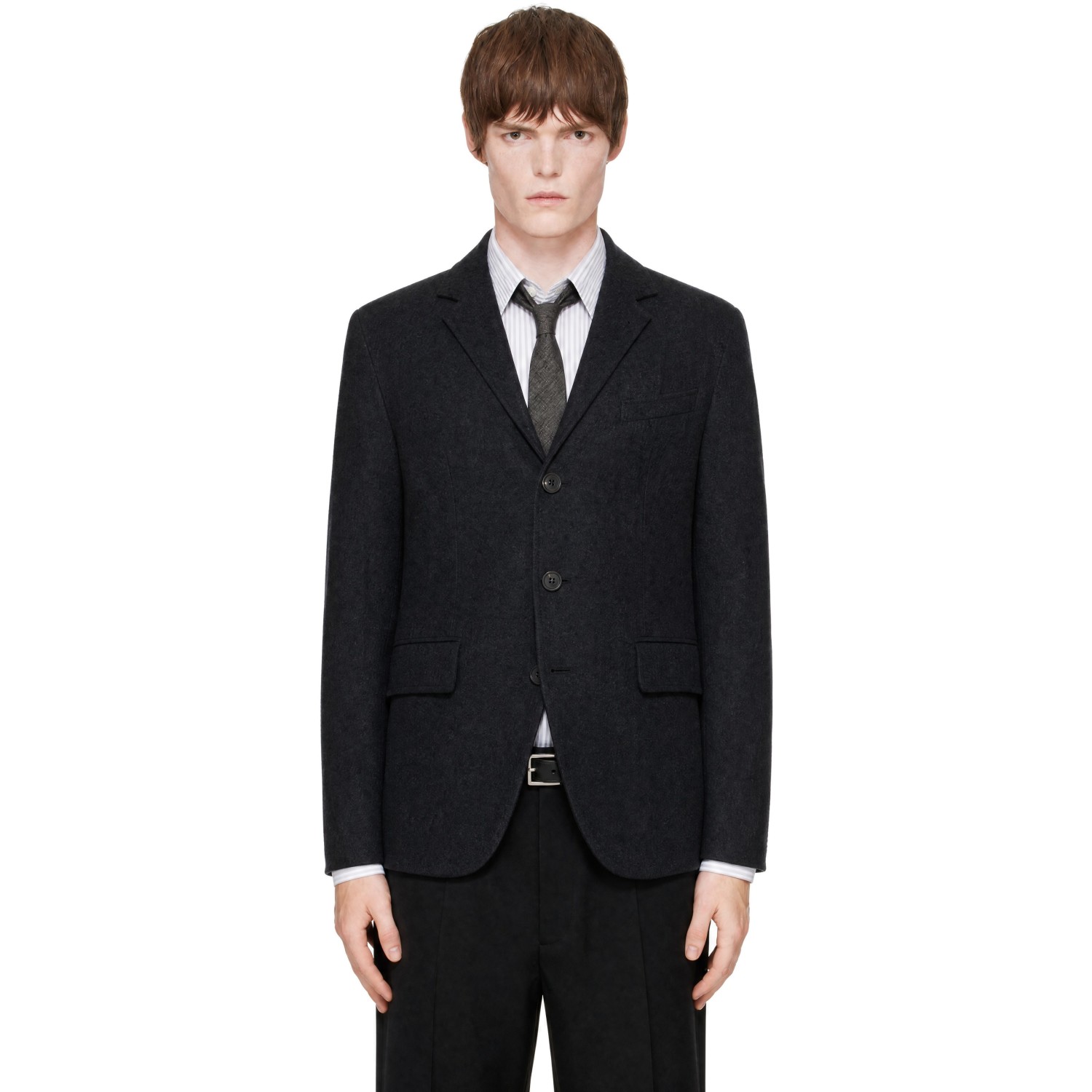 COOR Gray Virgin Wool Crease Washed Blazer