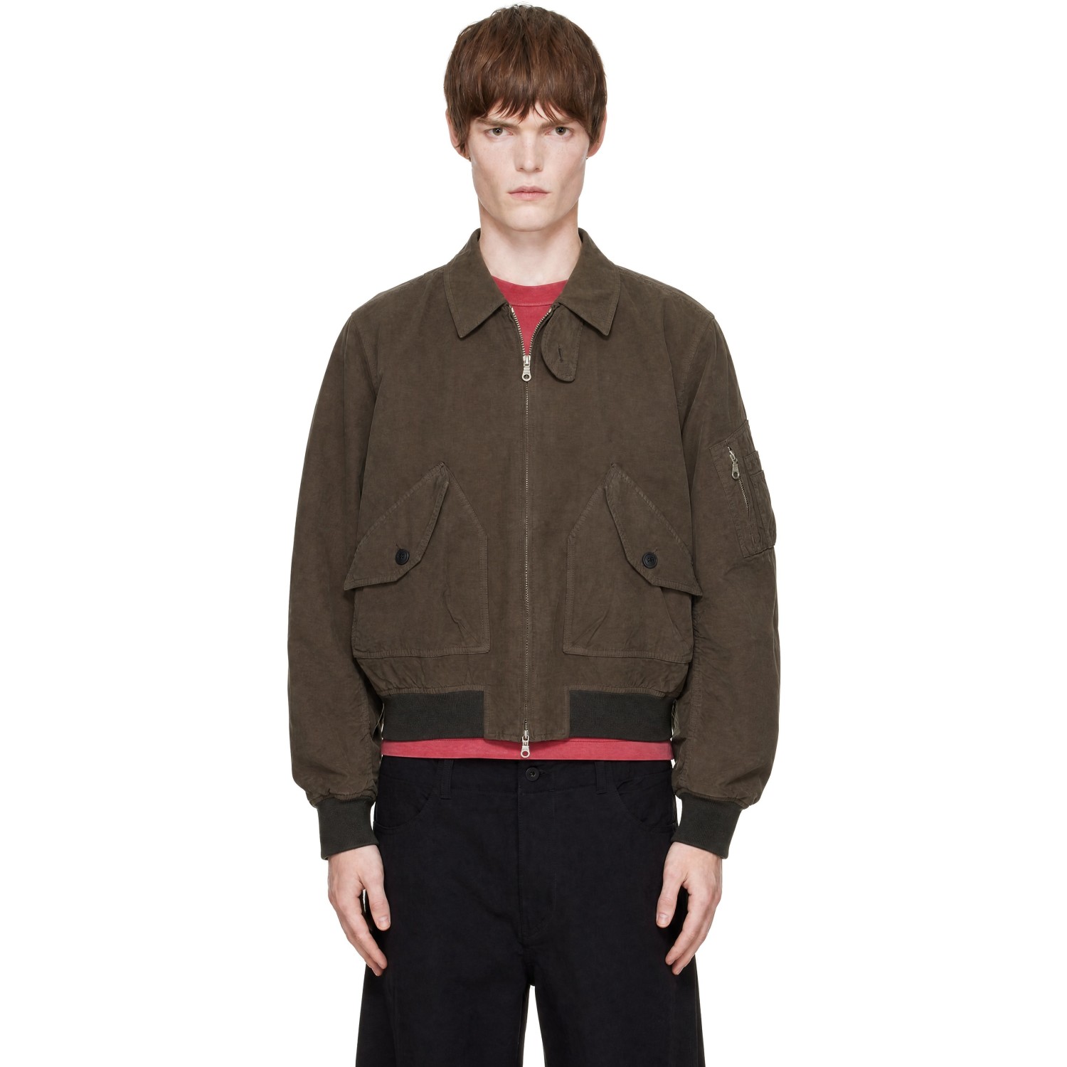 COOR Brown Dyed Cotton Flight Jacket