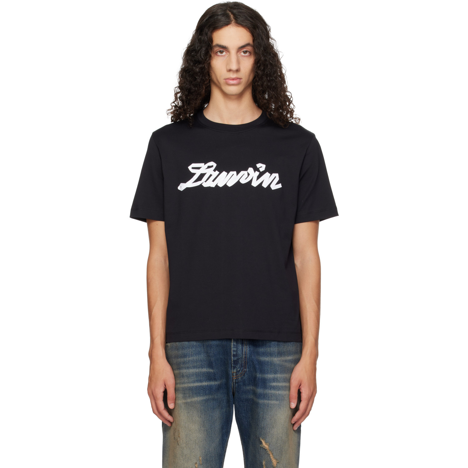 Lanvin Black 'Lanvin' Ribbon T-shirt