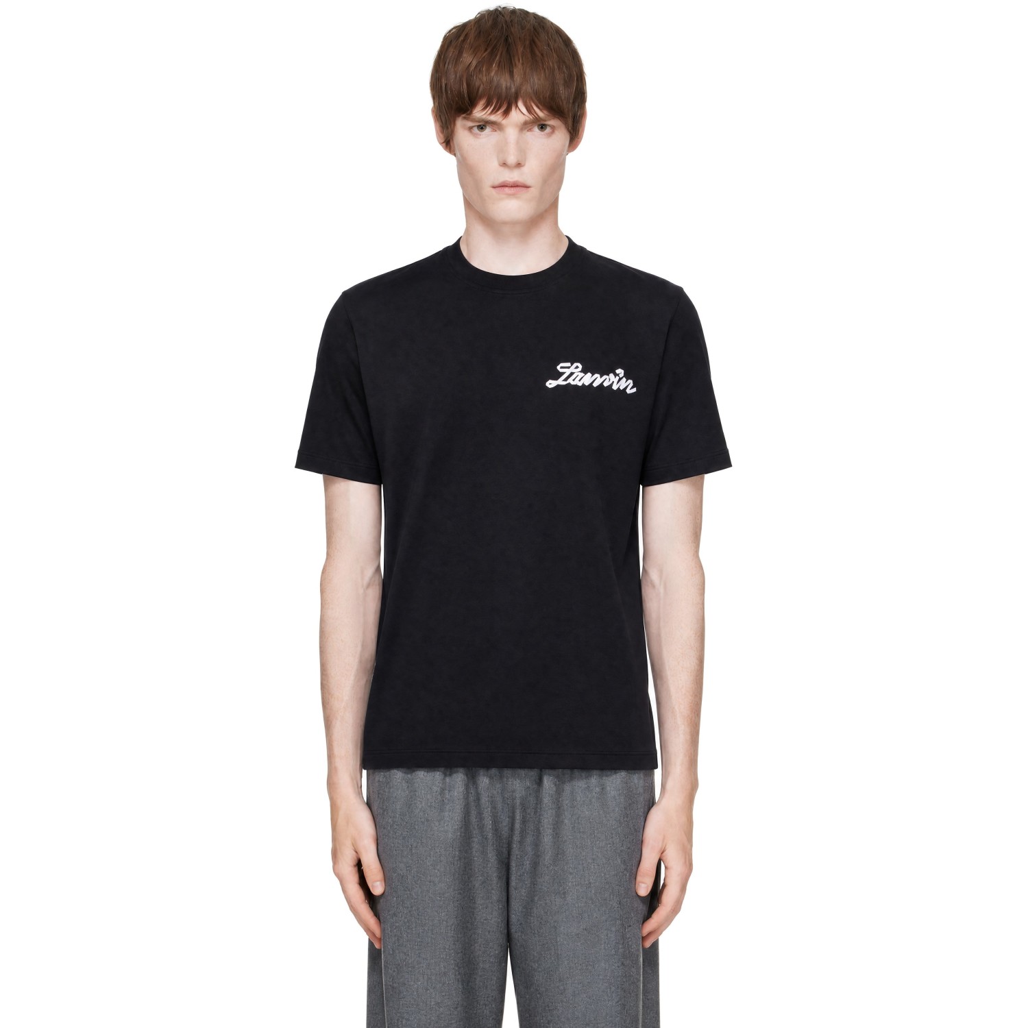 Lanvin Black Small Ribbon Cotton T-shirt