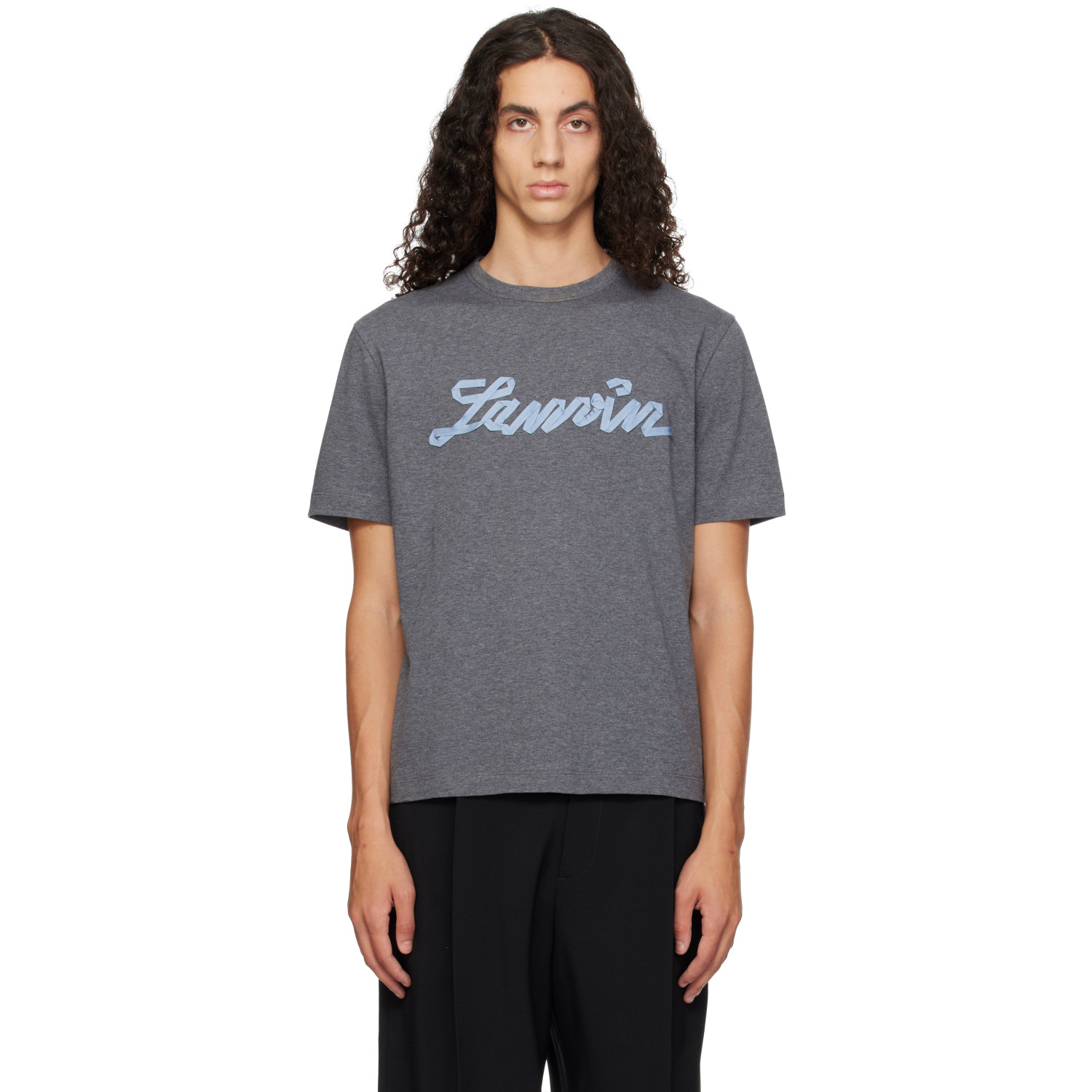 Lanvin Gray 'Lanvin' Ribbon T-shirt