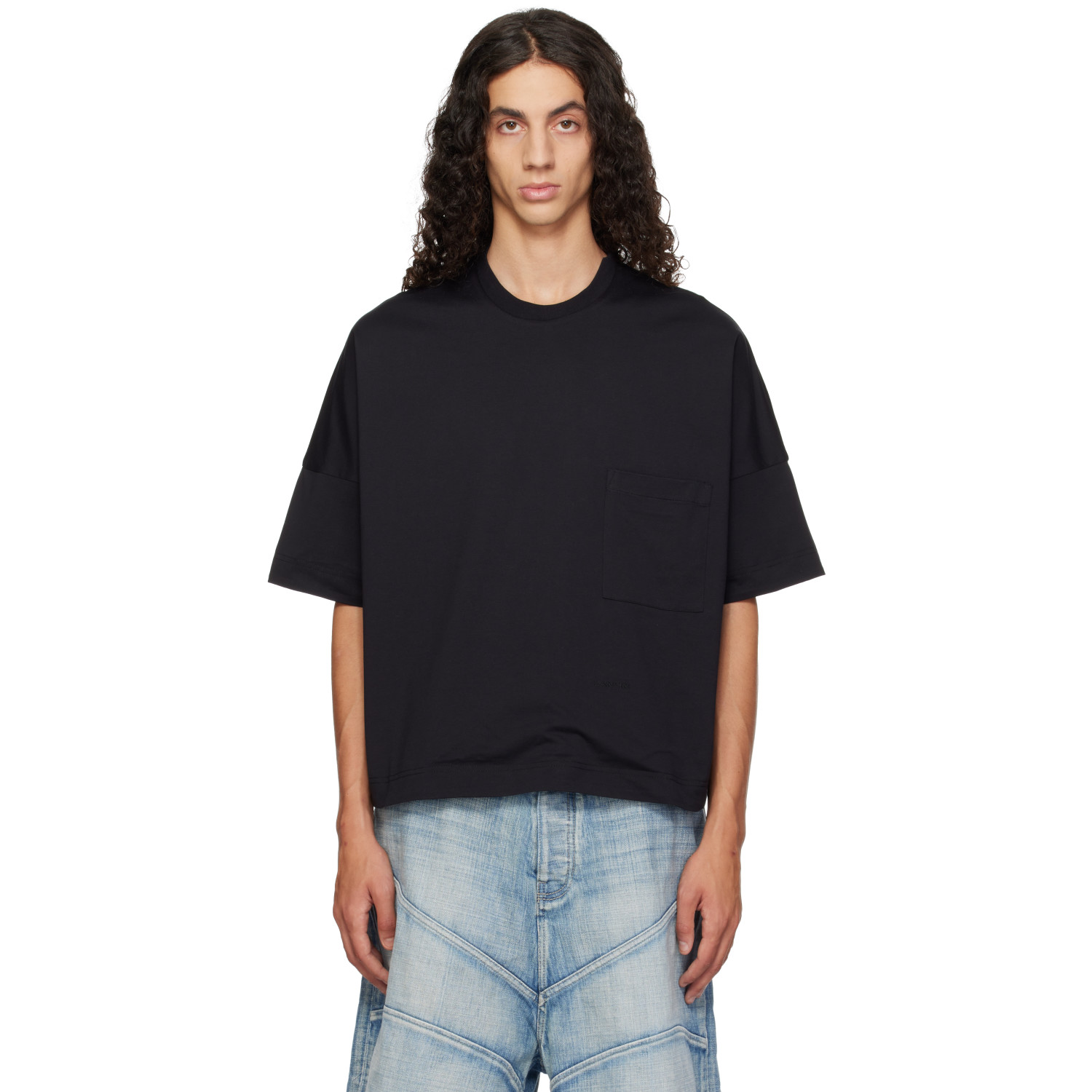 Lanvin Black Printed Cotton Reversible T-shirt