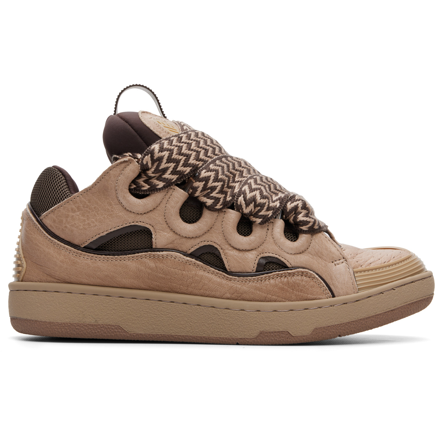 Lanvin Beige Curb Dino-Effect Leather Sneakers