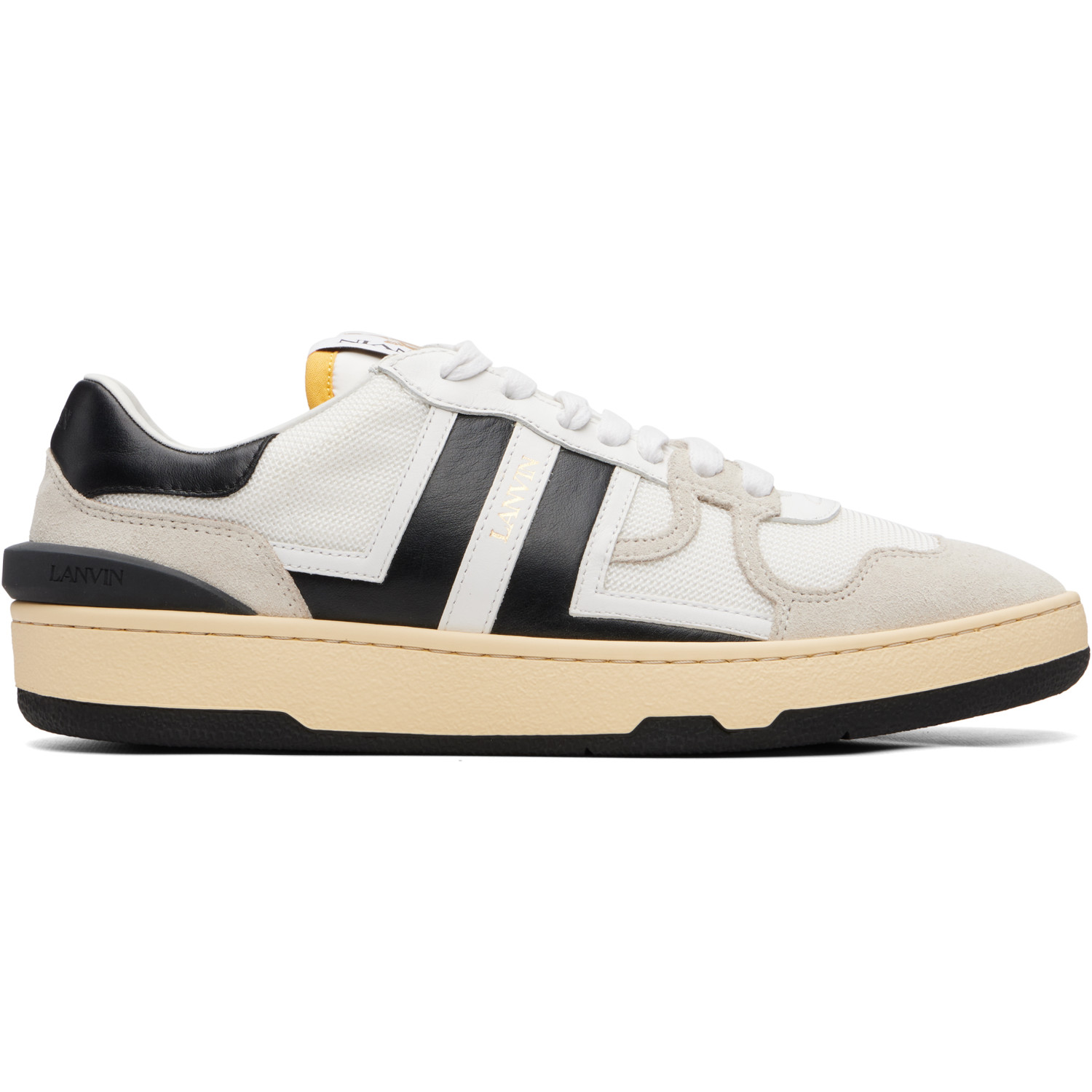 Lanvin White & Black Clay Sneakera