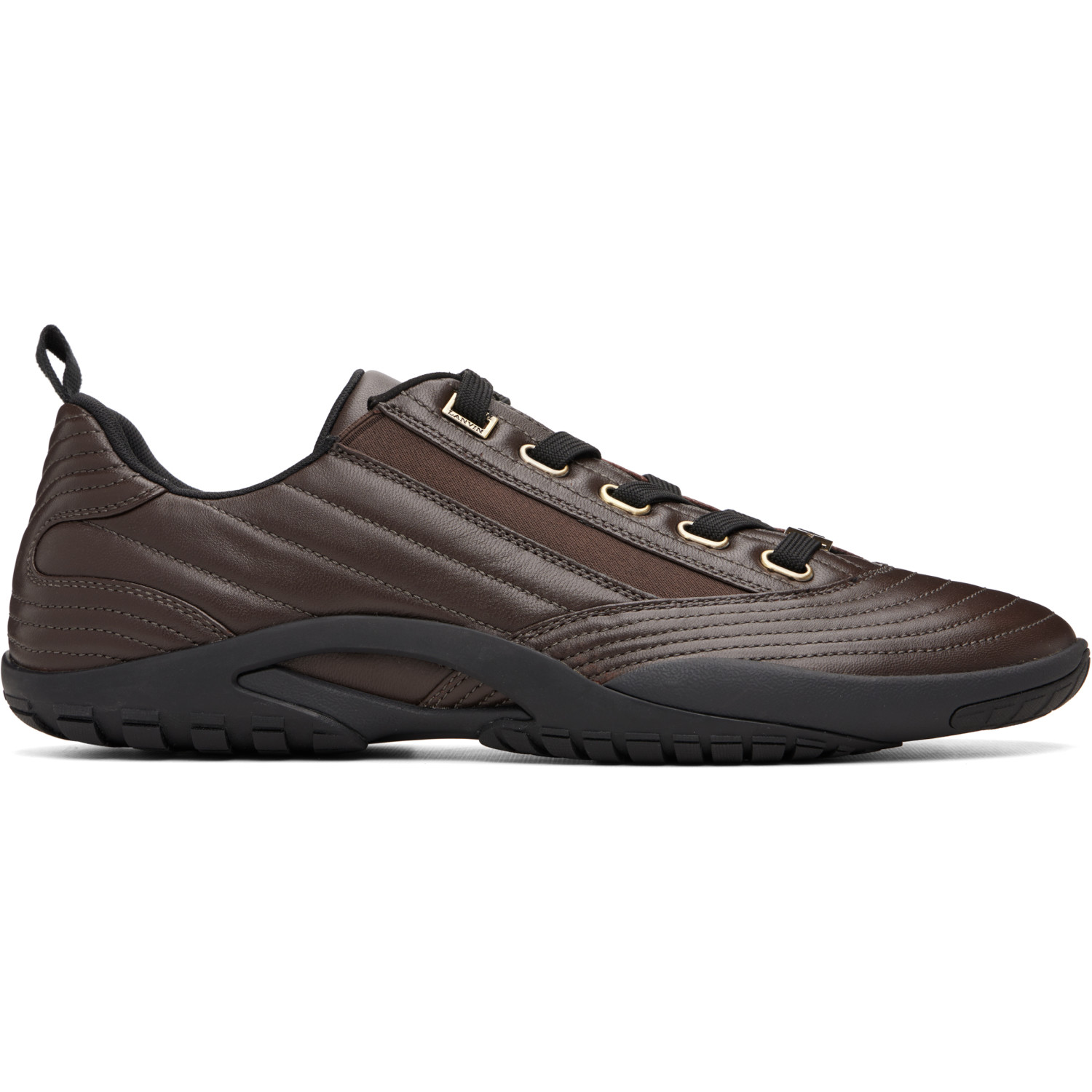 Lanvin Brown New Soccer Lace Up Leather Sneakers