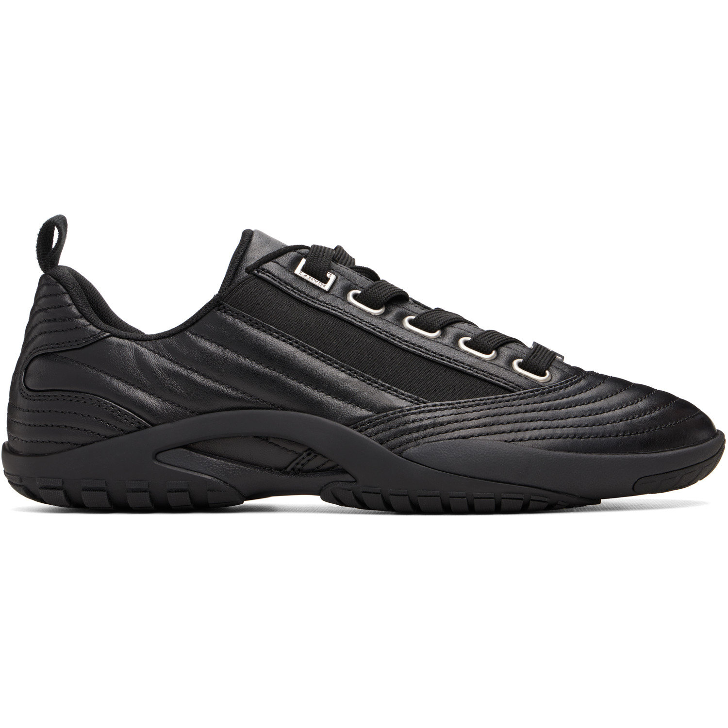 Lanvin Black New Soccer Lace Up Leather Sneakers