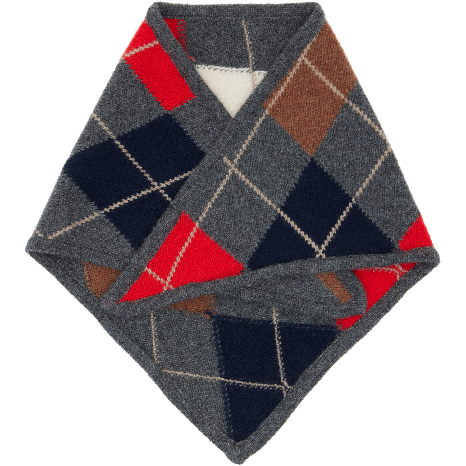 &Daughter Gray Argyle Foulard Scarf