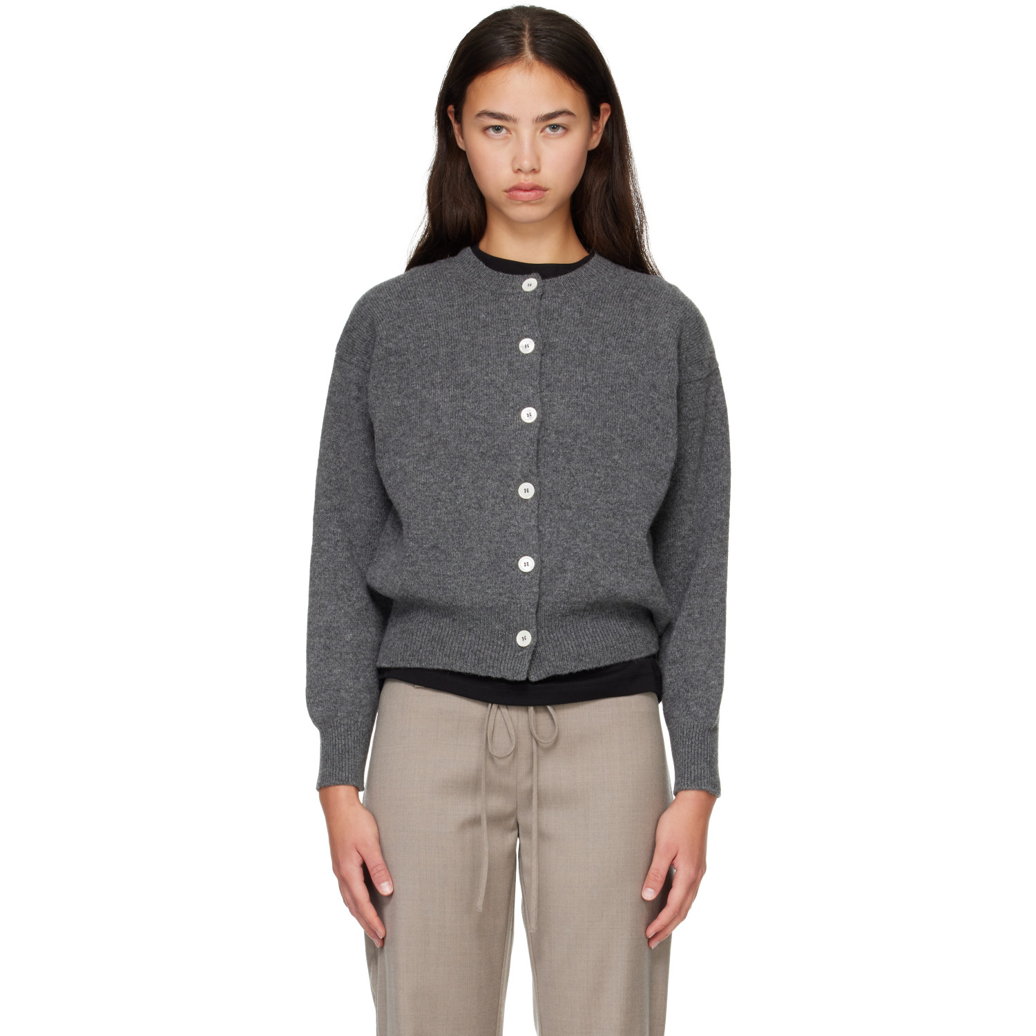 &Daughter Gray Ada Crewneck Cardigan