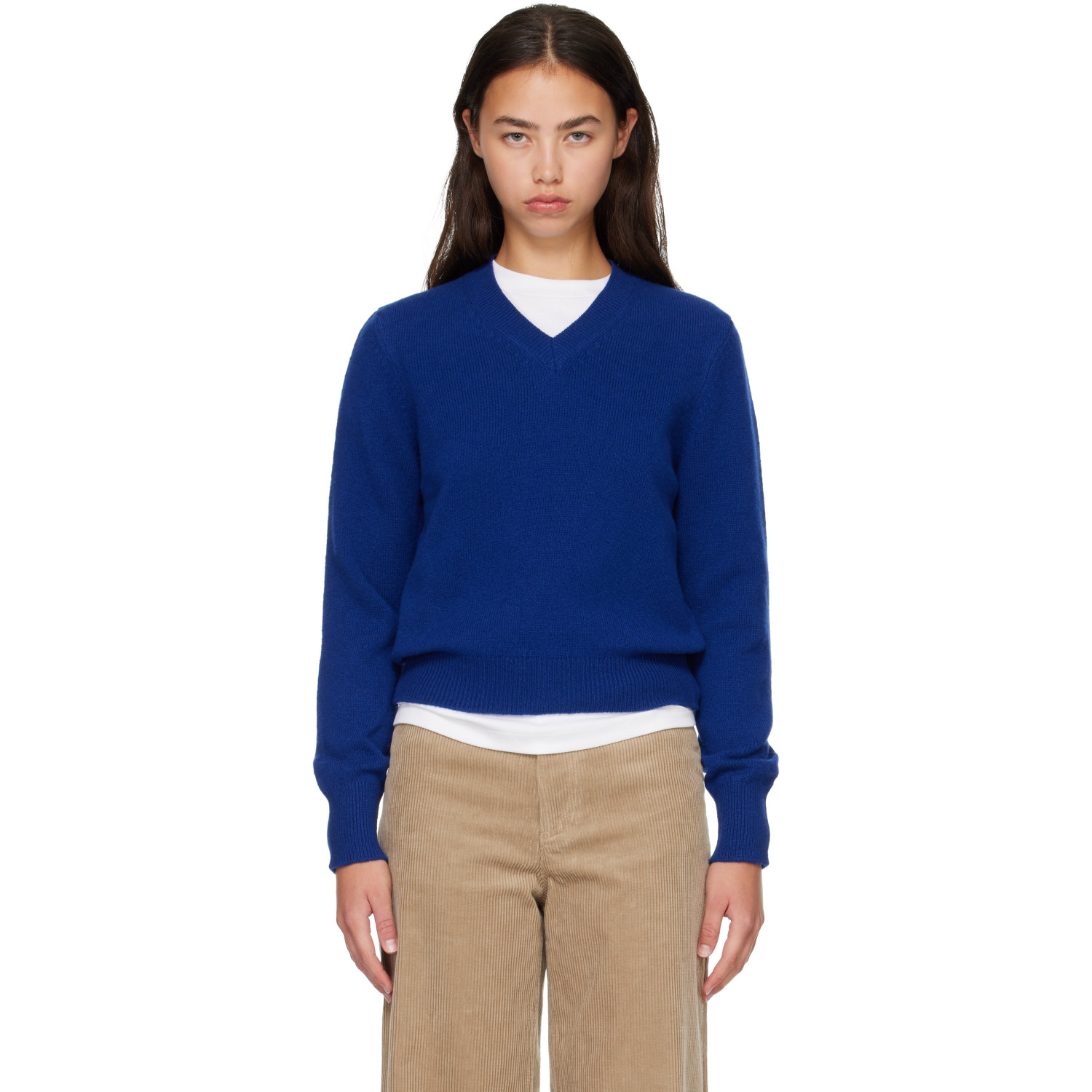 &Daughter Blue Sligo V-Neck Sweater