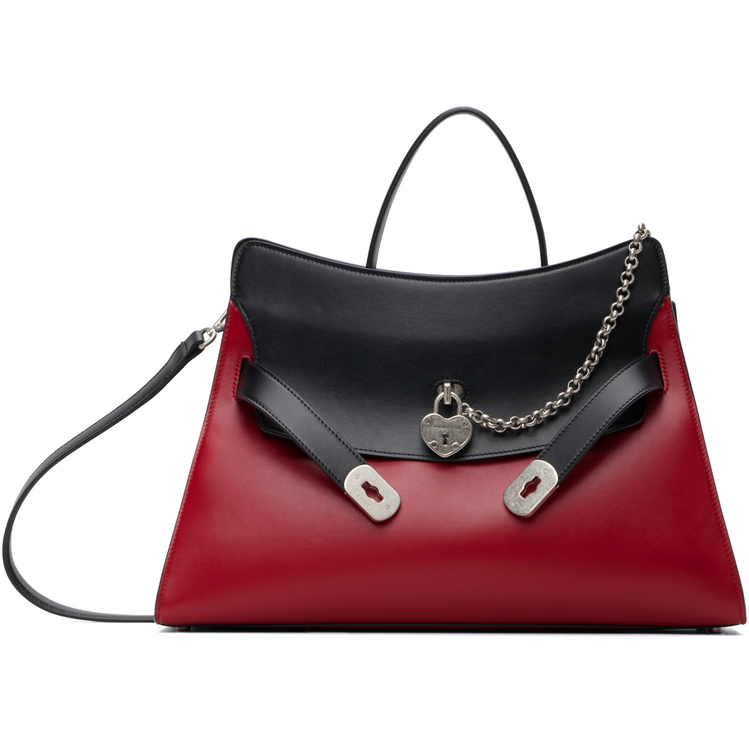McQueen Red & Black Locke Bag