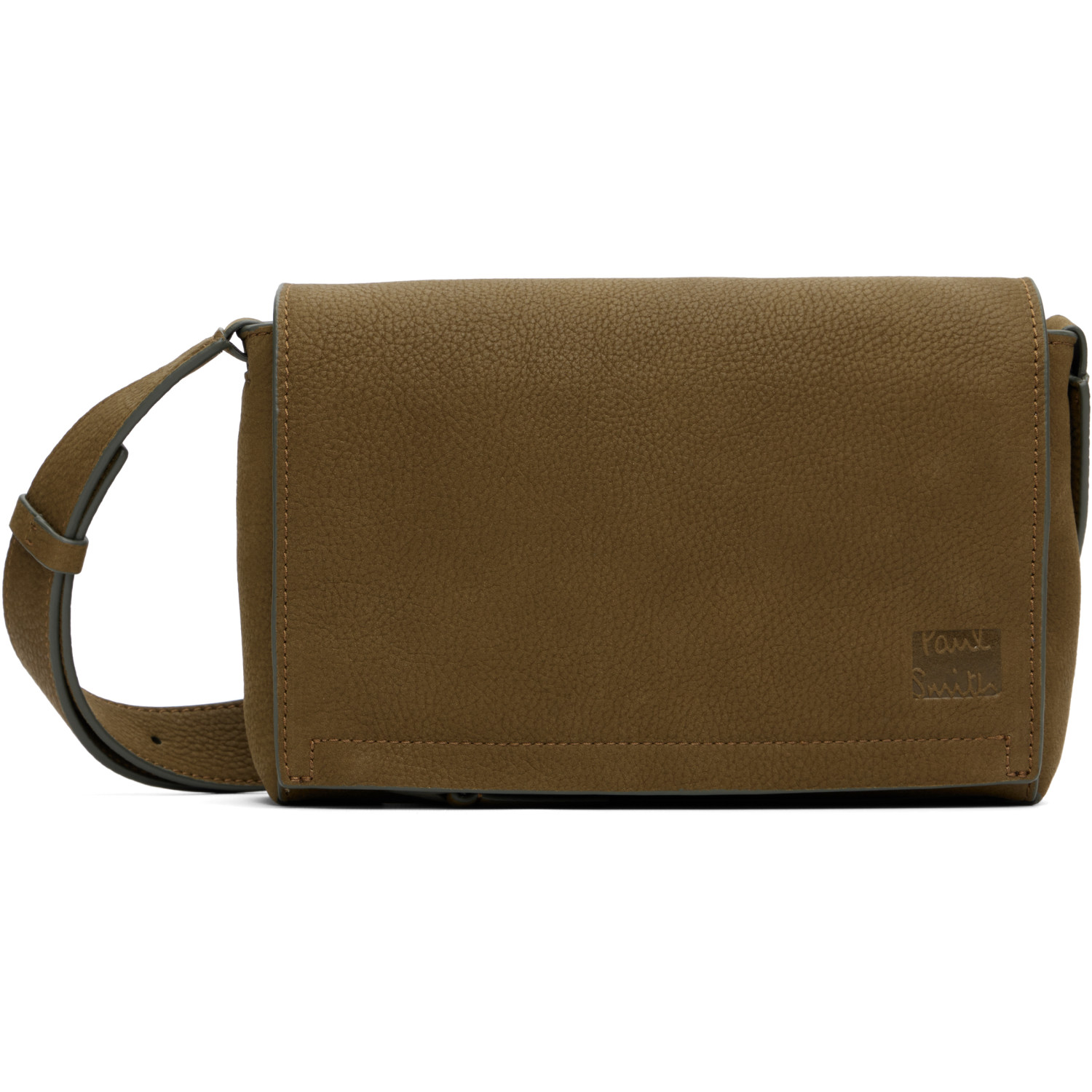Paul Smith Khaki Flap Over Crossbody Bag