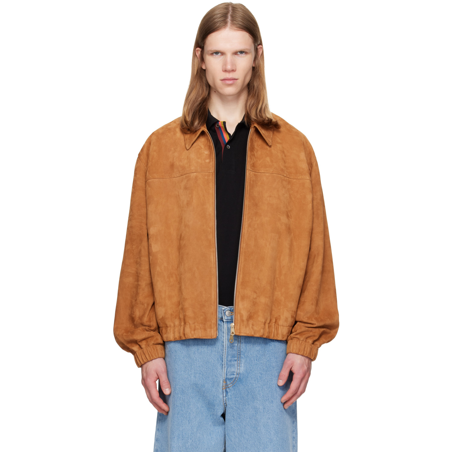 Paul Smith Tan Suede Bomber Jacket