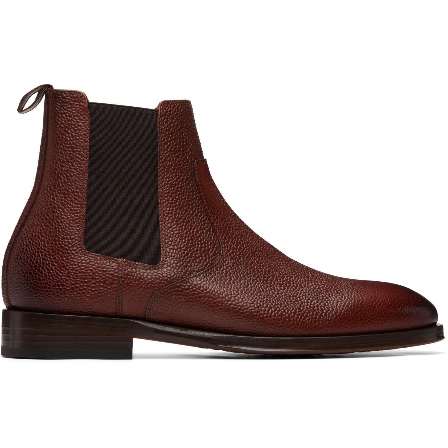 Paul Smith Brown Grain Leather 'Lawson' Chelsea Boots