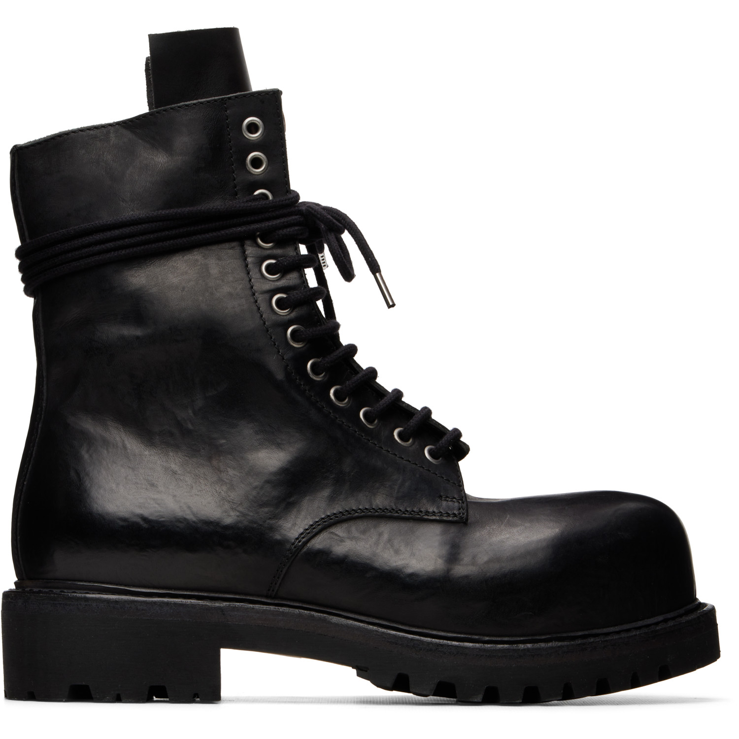 A DICIANNOVEVENTITRE Black Fiore Prisma Combat Z Boots