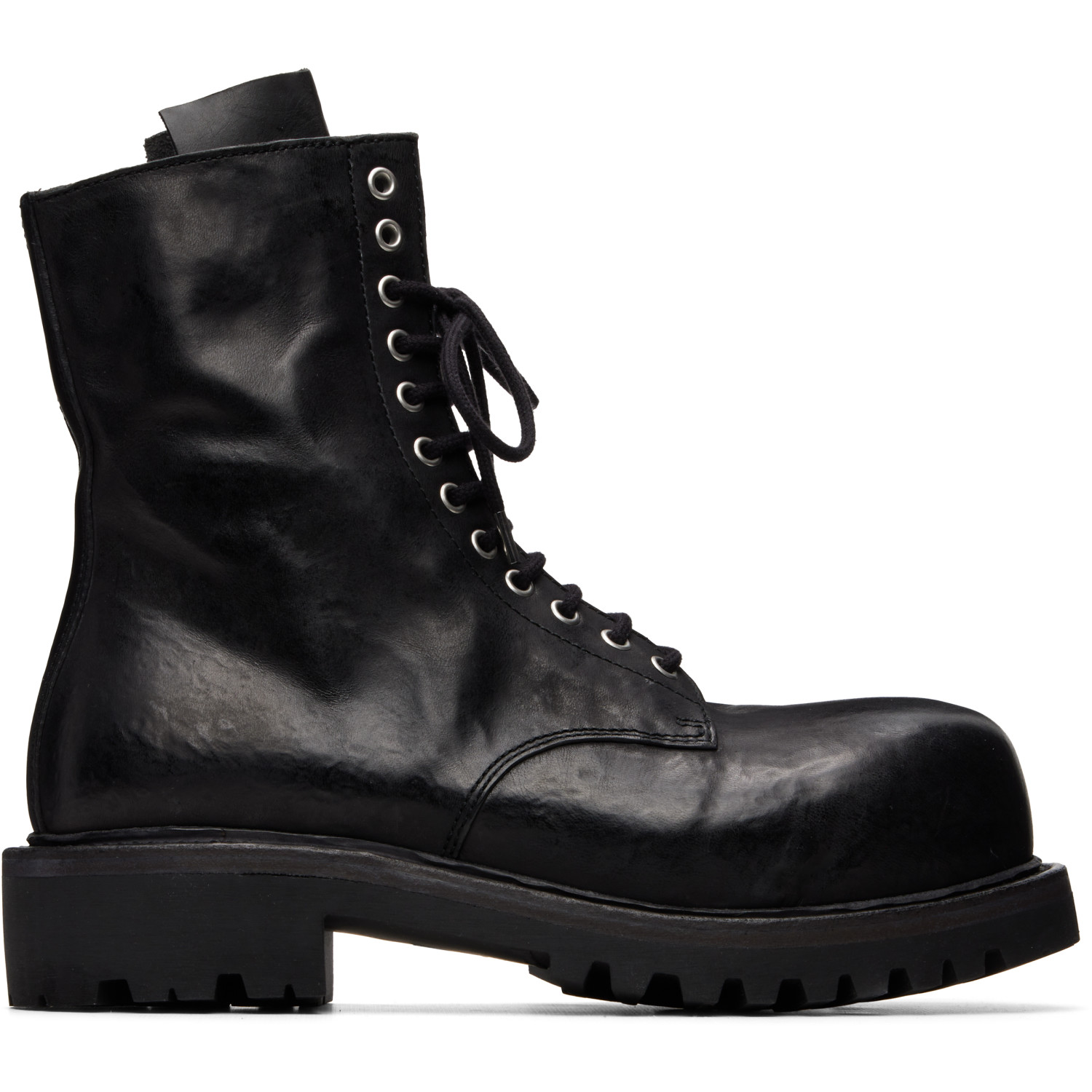 A DICIANNOVEVENTITRE Black Reverse Prisma Combat Boots
