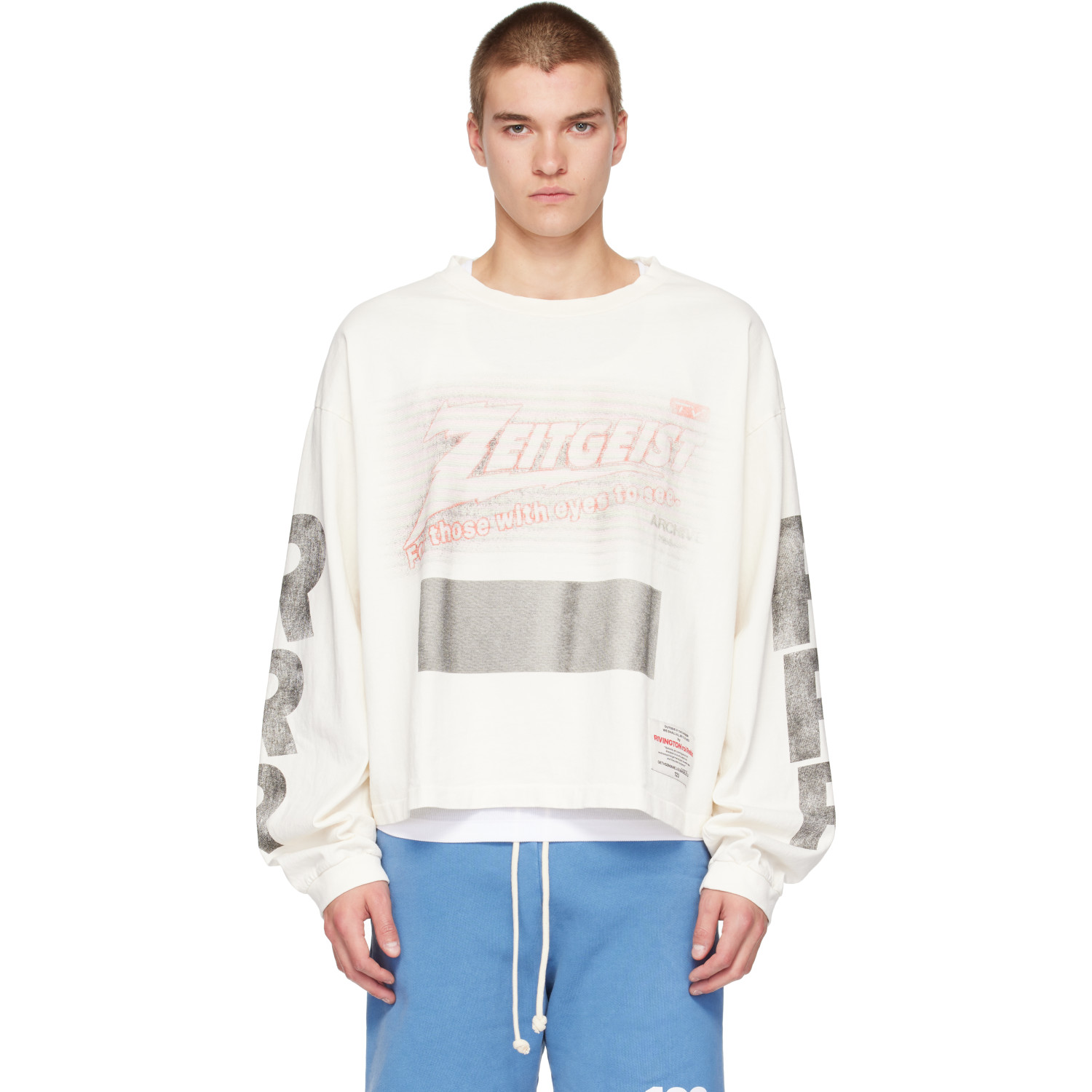 Rivington Roi Rebis White 'Zeitgeist' Long Sleeve T-shirt