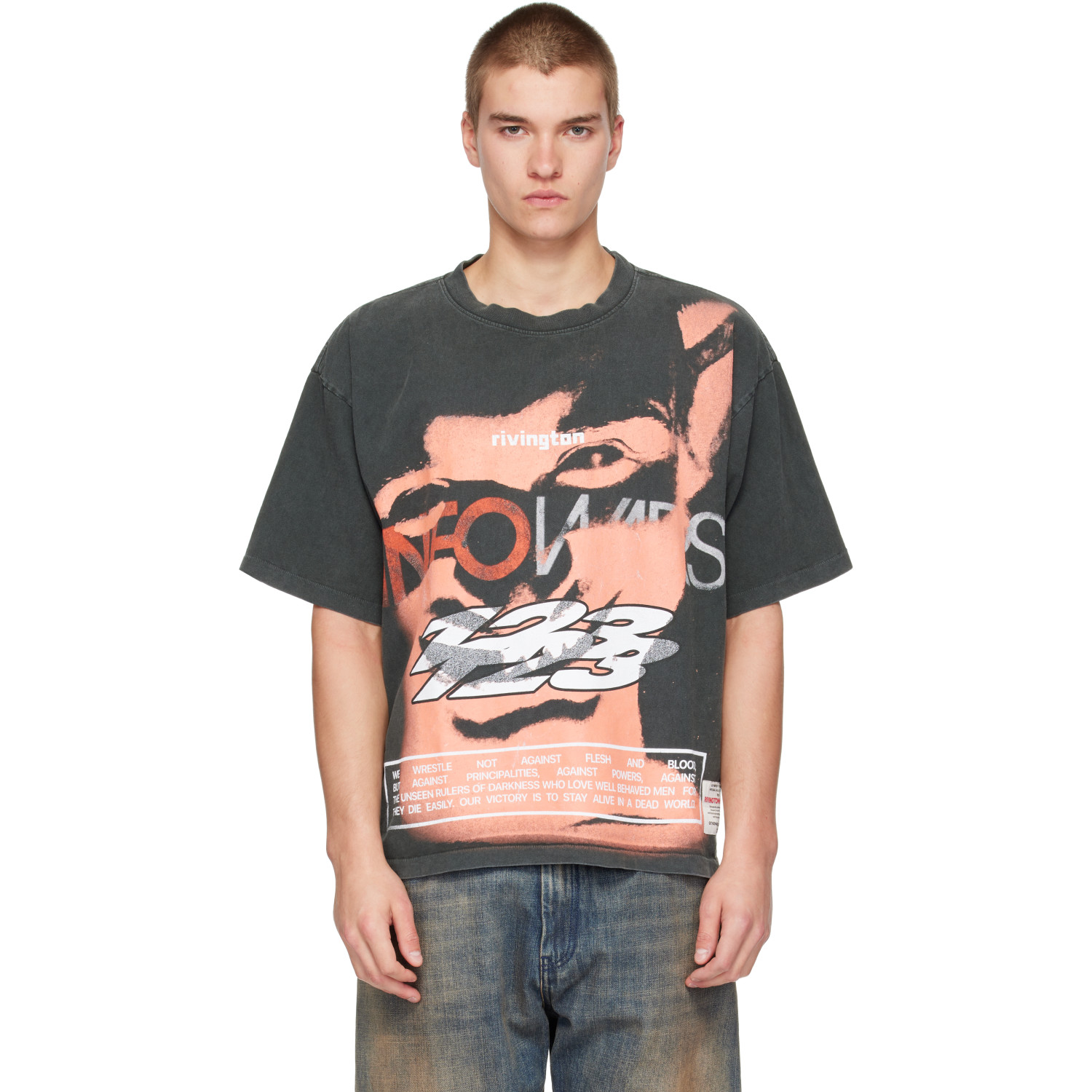 Rivington Roi Rebis Gray 'Info War' CVA T-shirt
