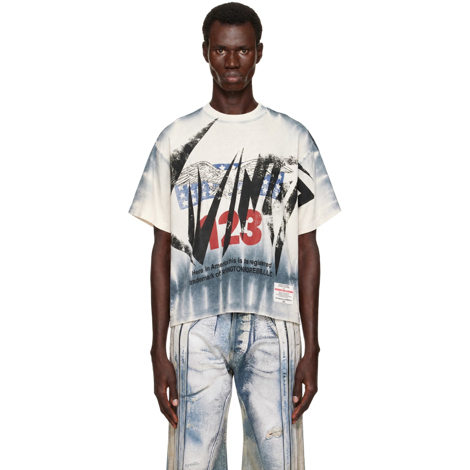 Rivington Roi Rebis Off-White & Gray Trademark CVA Short Sleeve T-shirt