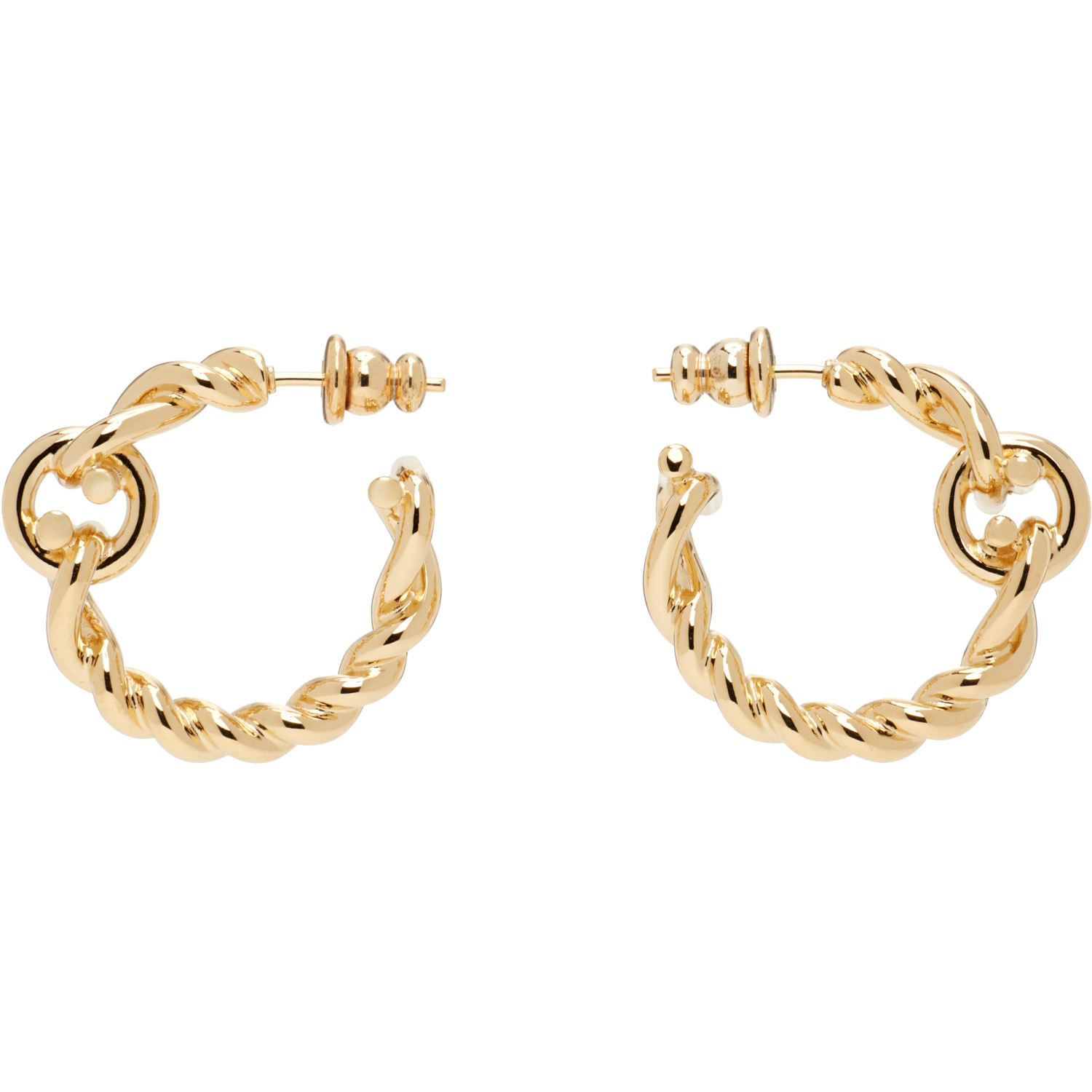 Ferragamo Twisted Chain Gancini Hoop Earrings