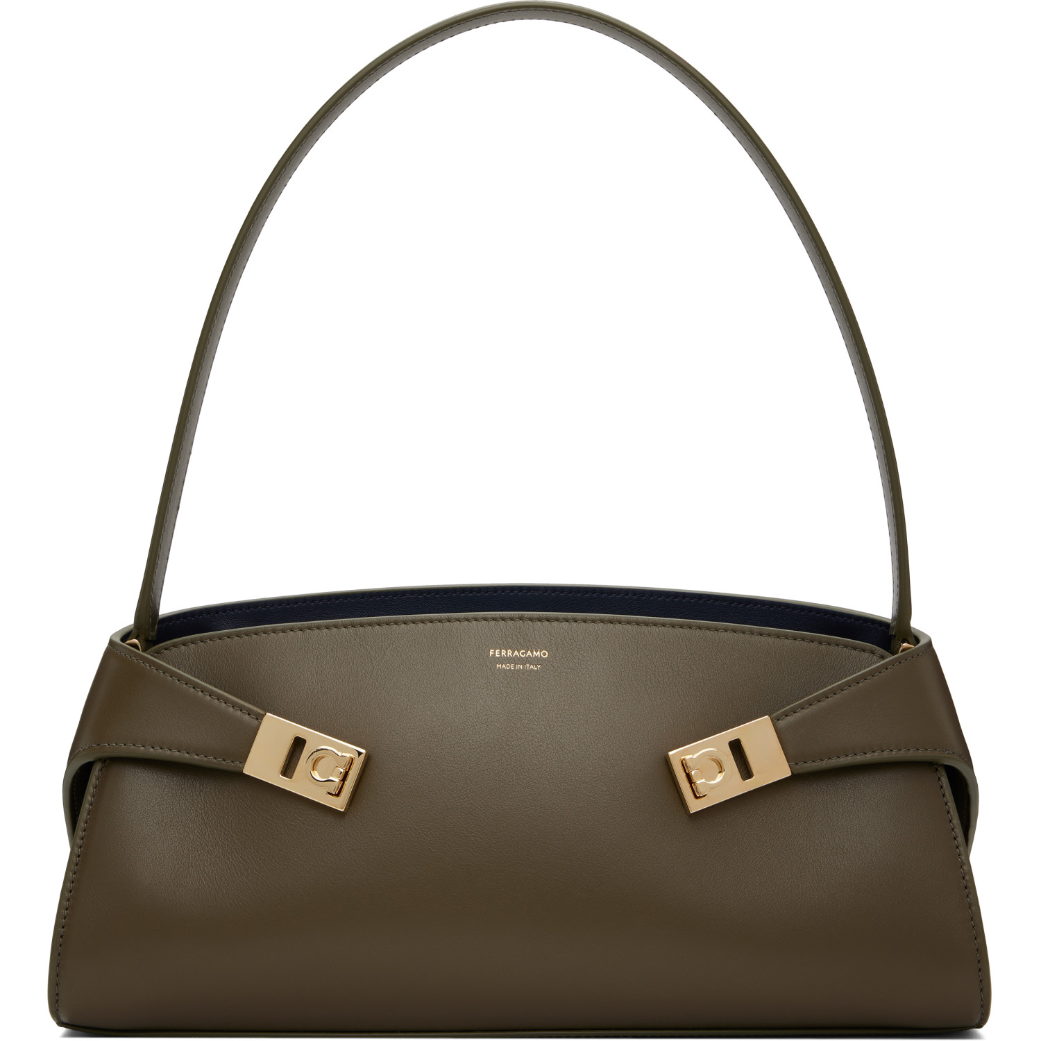 Ferragamo Khaki Hug East-West Shoulder Bag