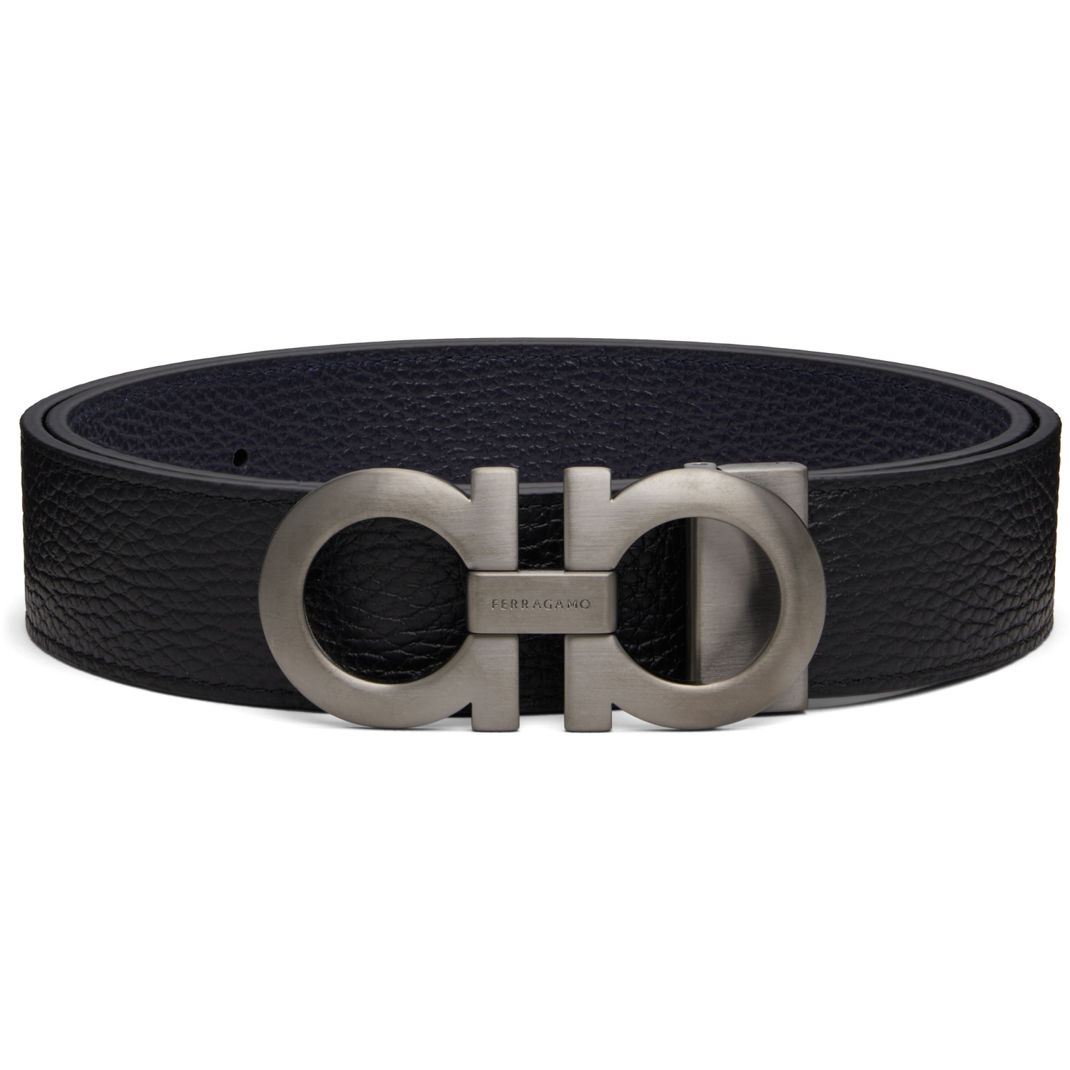 Ferragamo Black Reversible & Adjustable Gancini Belt