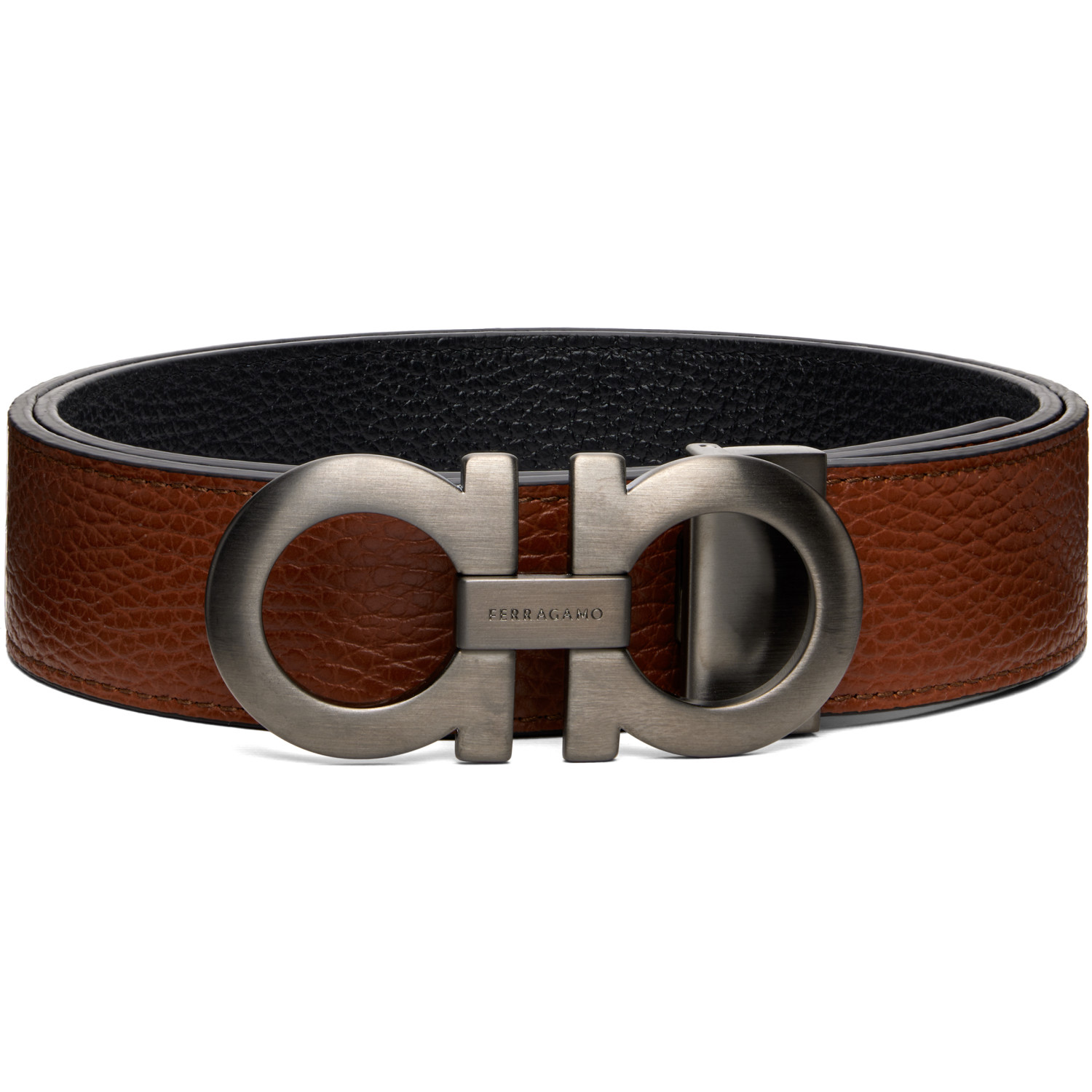 Ferragamo Tan Reversible & Adjustable Gancini Belt