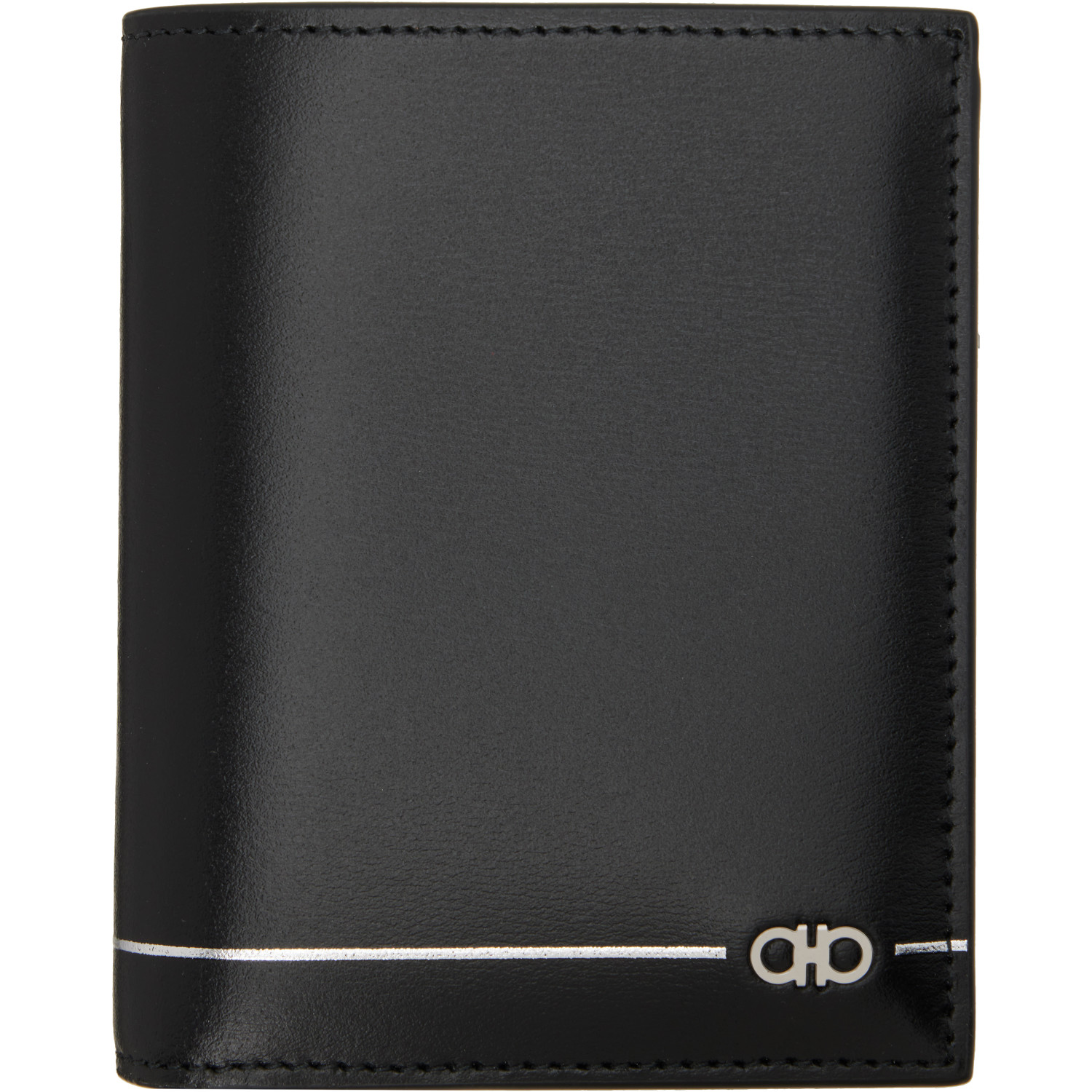 Ferragamo Black Gancini Credit Card Holder