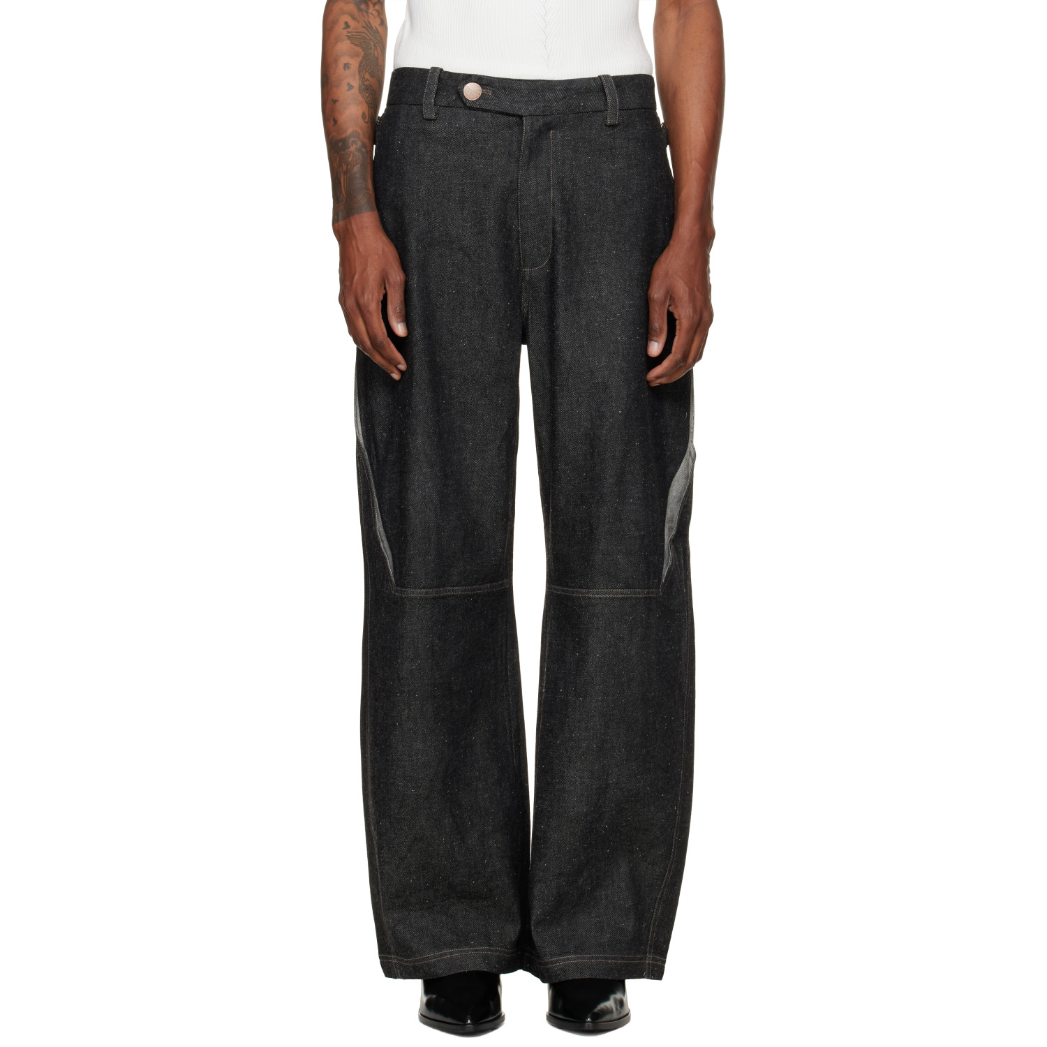 NULLUS Black Low Poly Shift Jeans
