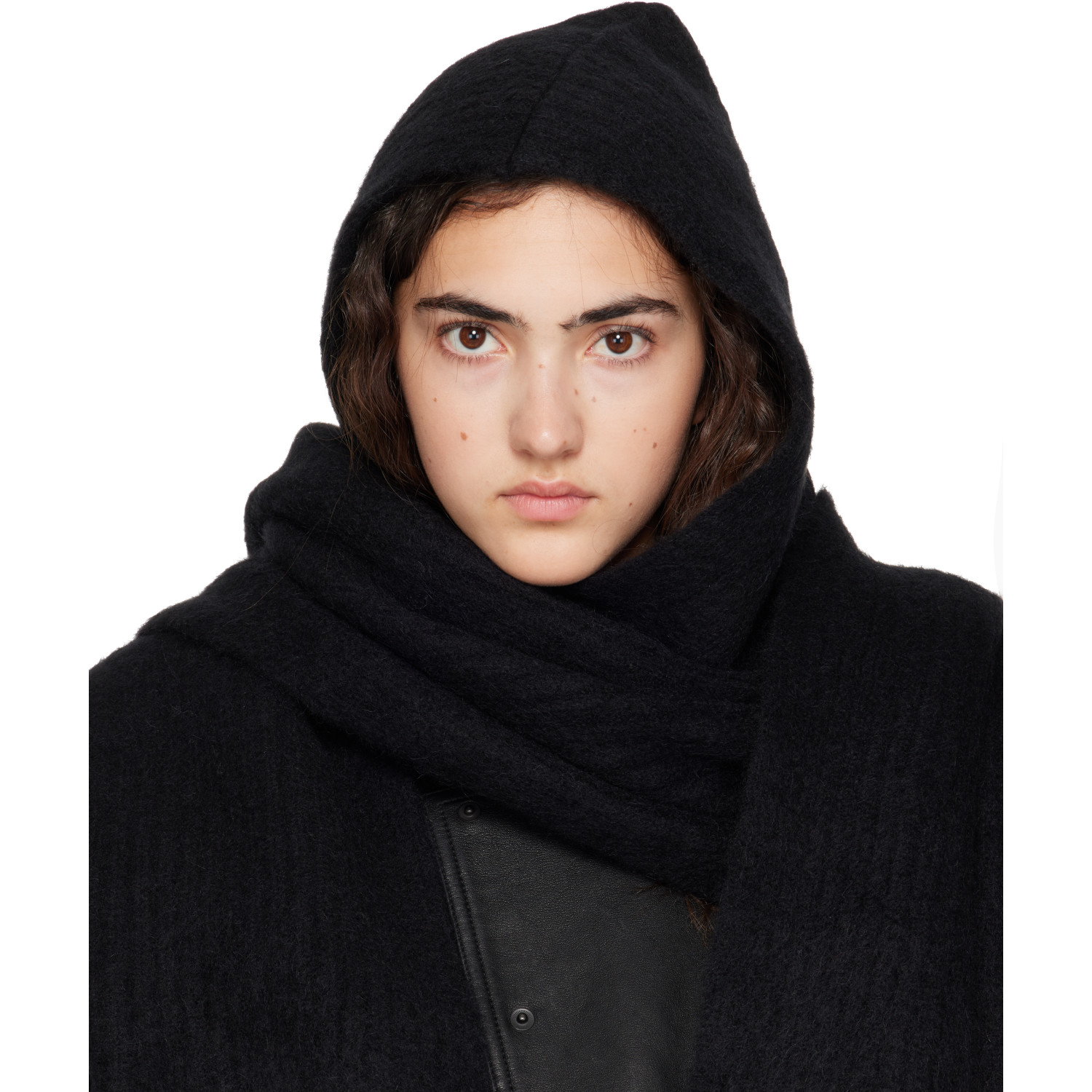 Givenchy Black Hooded Alpaca Scarf
