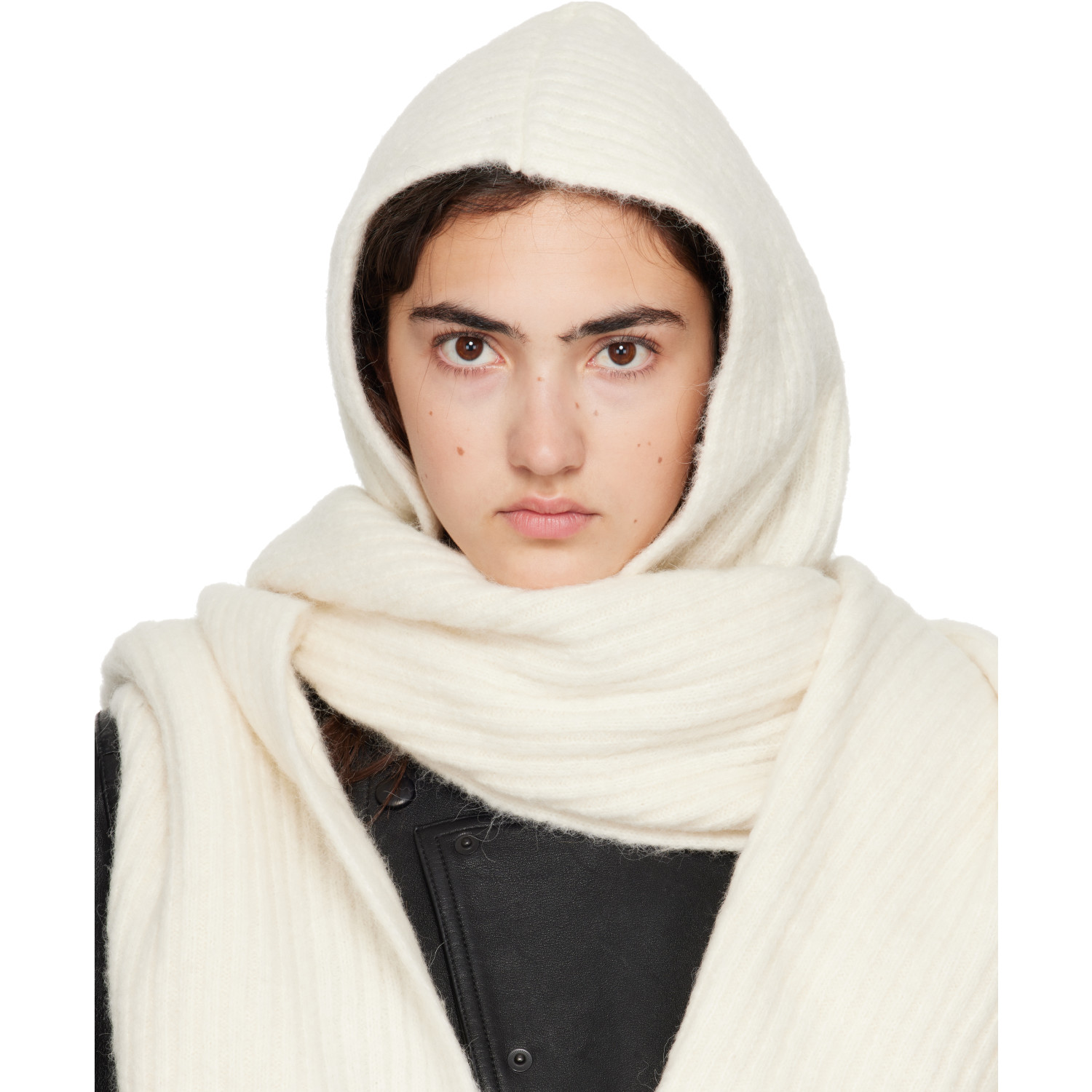 Givenchy Off-White Hooded Alpaca Scarf