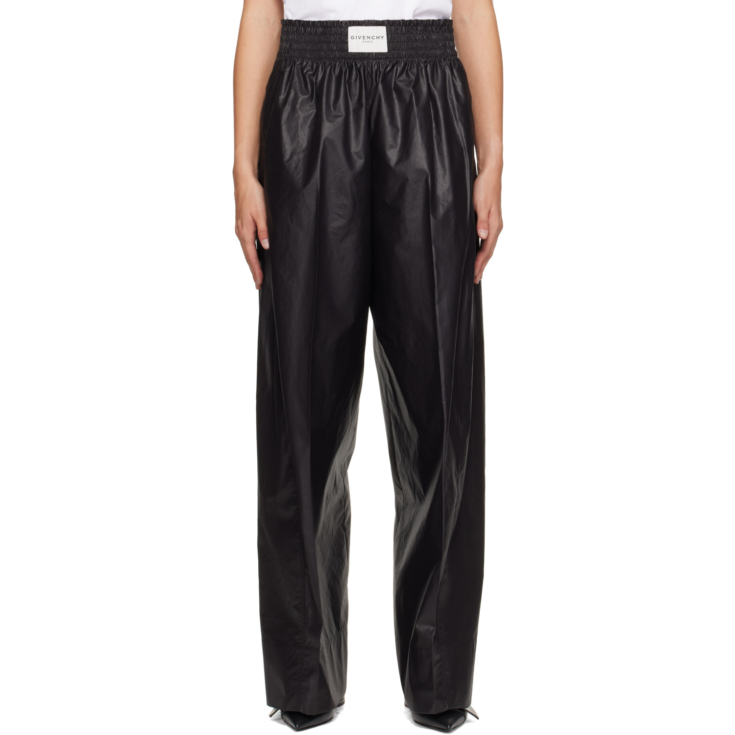 Givenchy Black Cocoon Elastic-Waist Technical Poplin Trousers