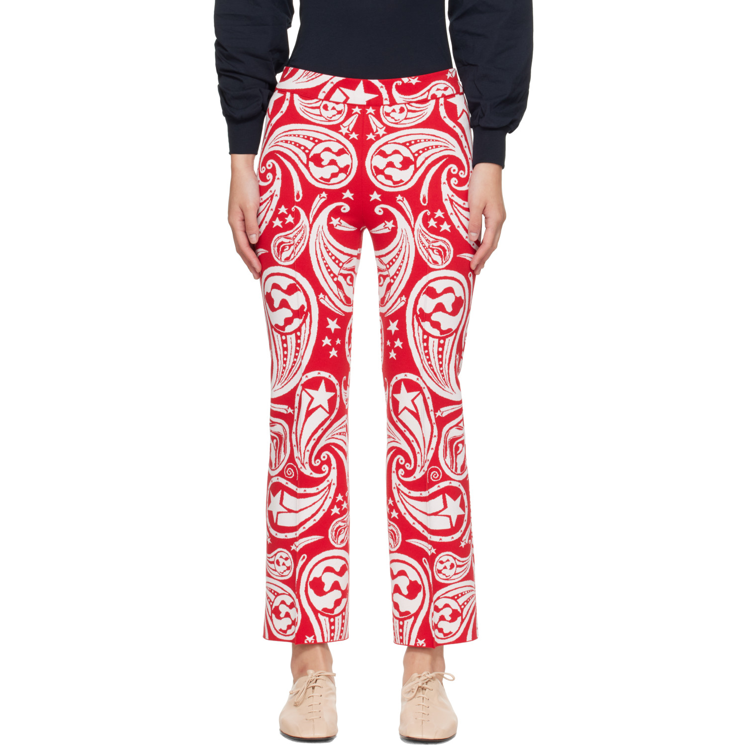 High Sport Red Cosmic Paisley Kick Trousers