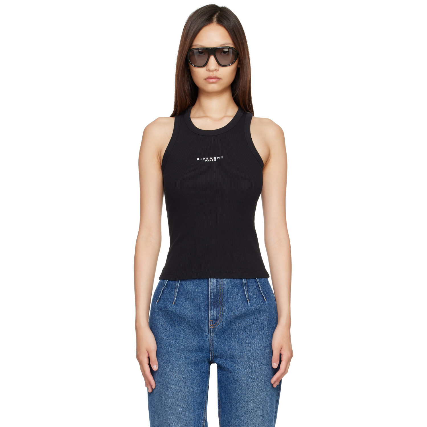 Givenchy Black Slim Fit 'Givenchy Paris' Tank Top